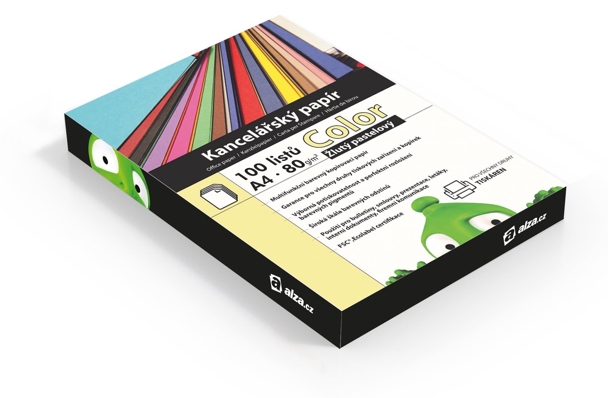 Alza Color A4 Pastell-Gelb 80g 100 Blatt Kanzleipapier