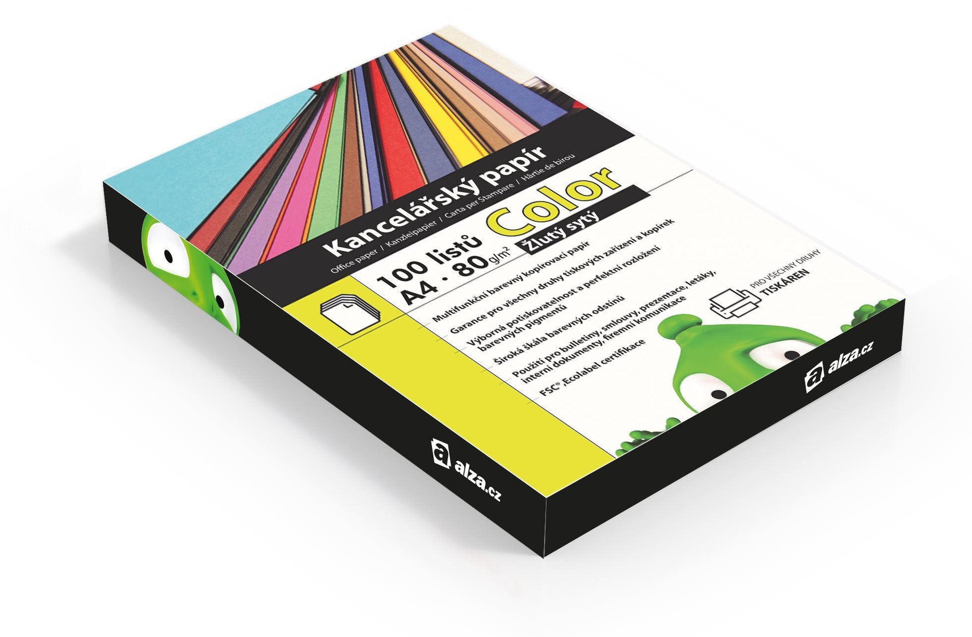 Alza Color A4 kräftiges Gelb 80g 100 Blatt Kanzleipapier