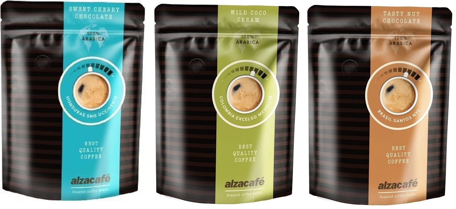 AlzaCafé Bundle Mix 1 Bohnen - 250 g - 3 Packungen Kaffee