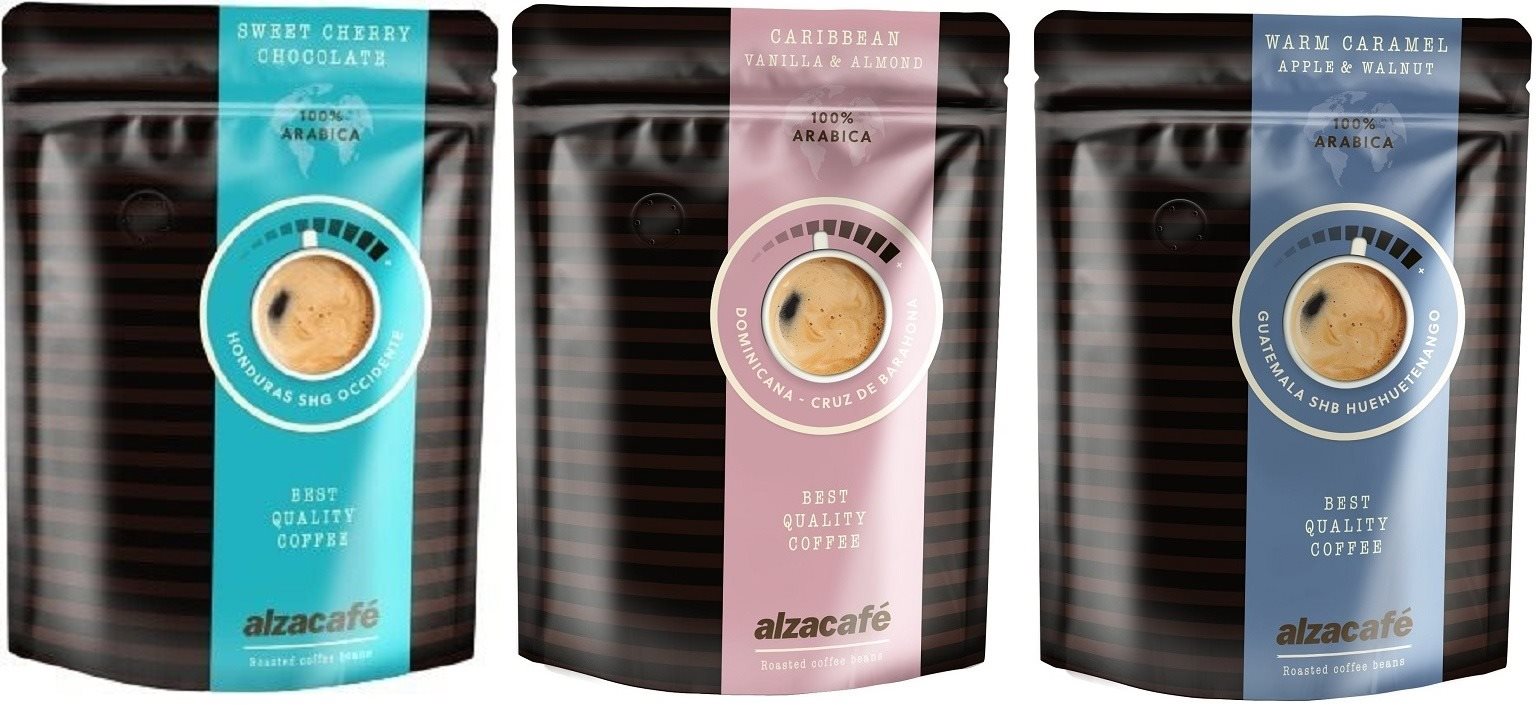 AlzaCafé Bundle Mix 4 Kaffeebohnen - 250 g - 3 Packungen Kaffee