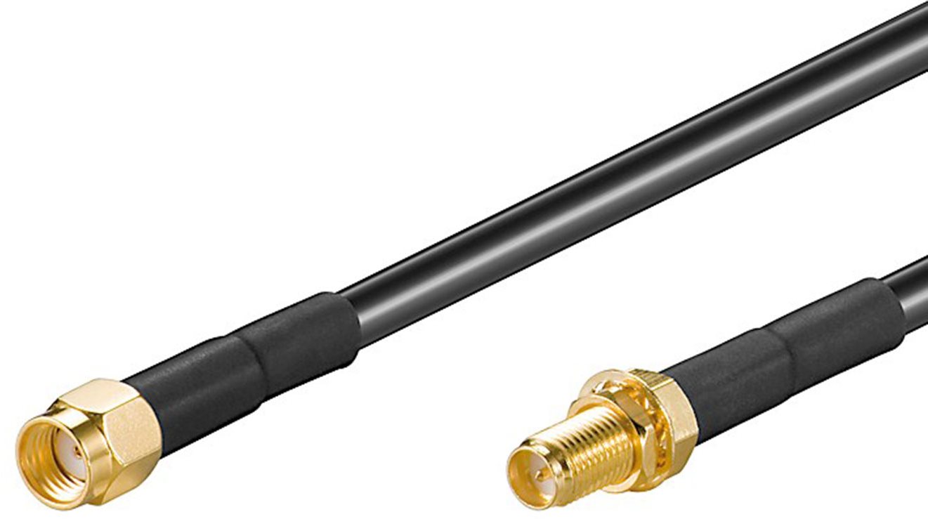 OEM Anténny kábel RG58 RP-SMA(M) – RP-SMA(F), 2 m Koaxiálny kábel