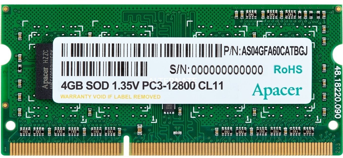 Apacer SO-DIMM 4 GB DDR3 1600 MHz CL11 Arbeitsspeicher