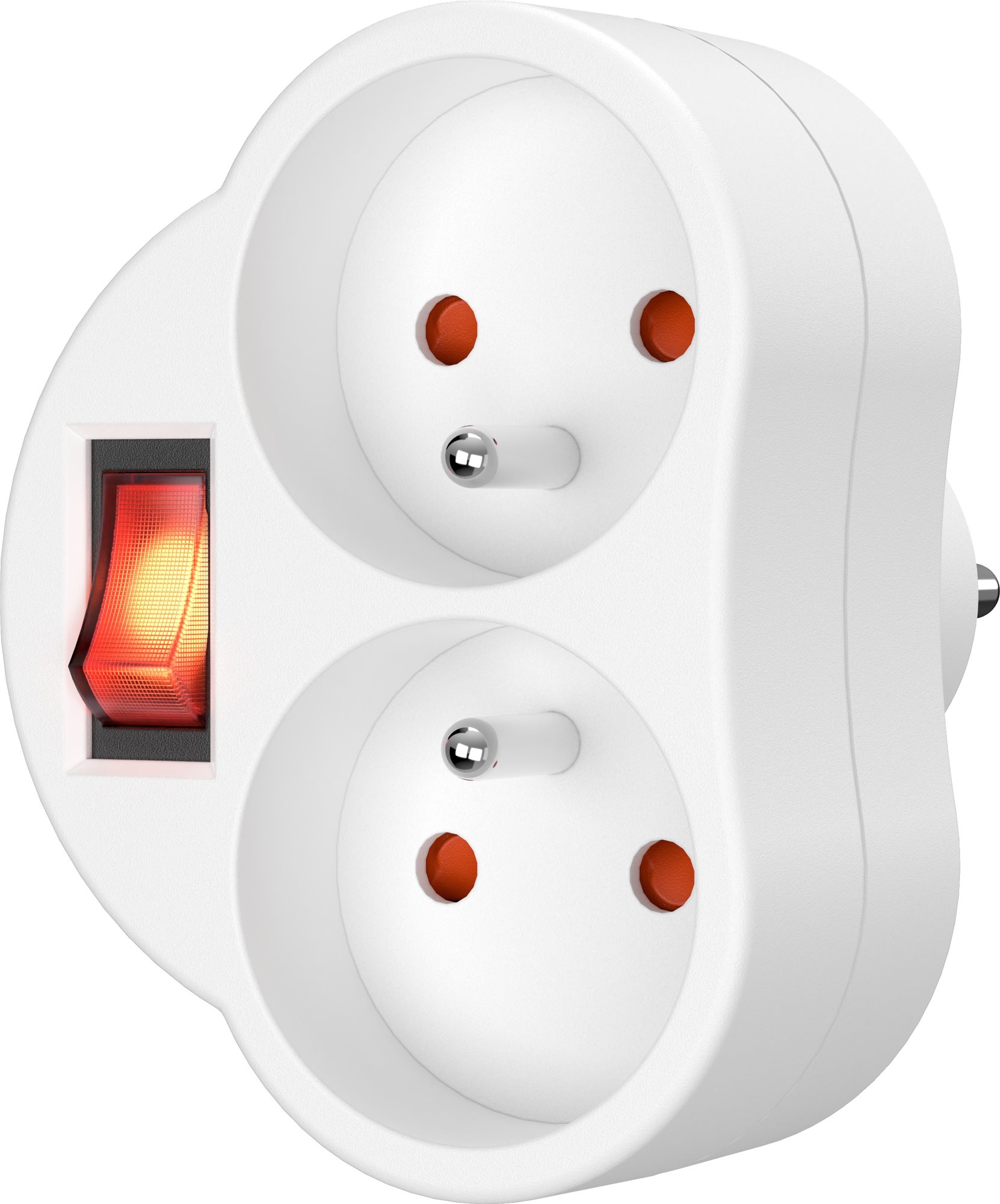 AlzaPower rozdvojka s vypínačom 230 V biela Rozbočovač