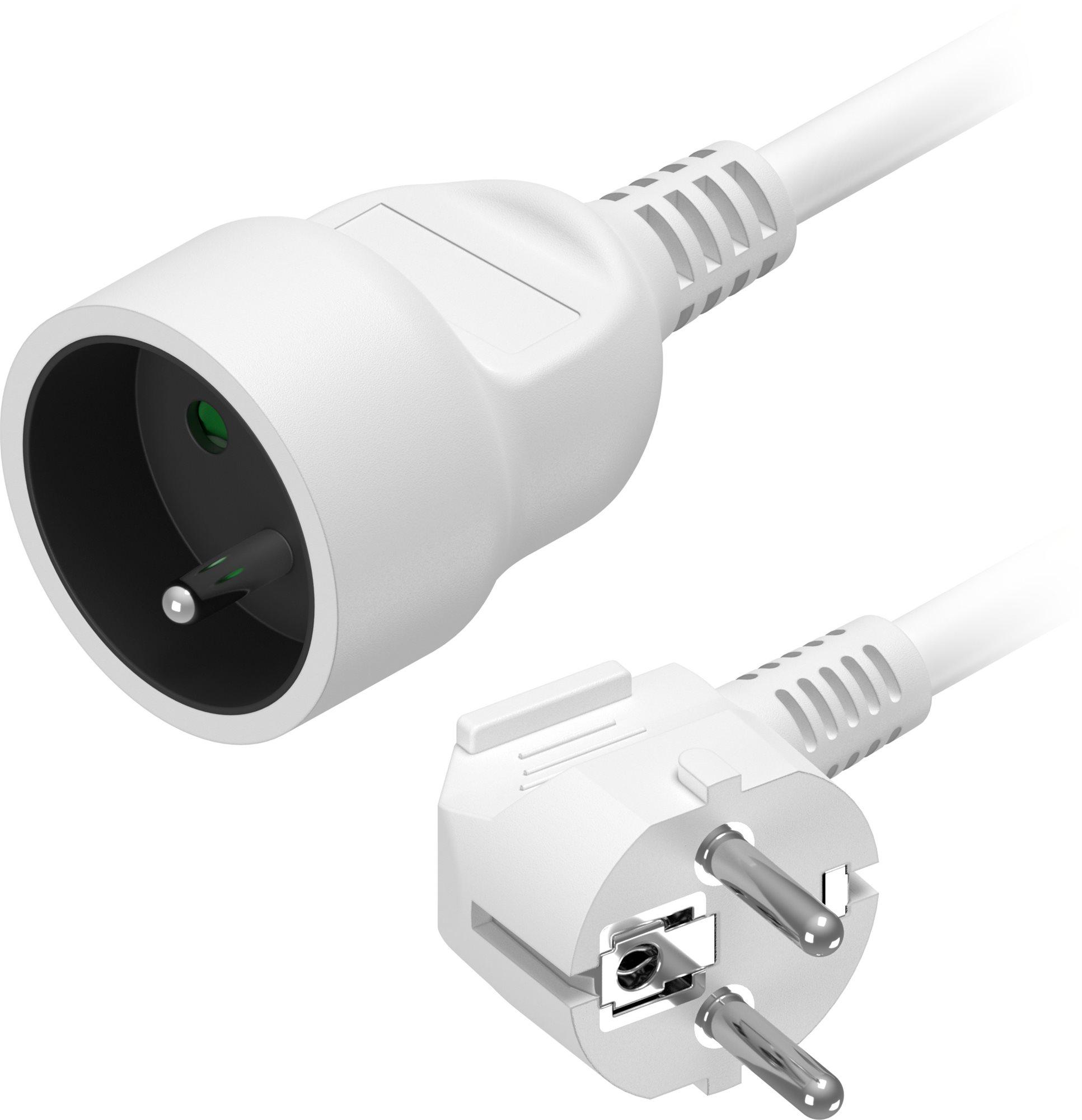 AlzaPower Hosszabbító kábel, 230 V, 1 aljzat, 1,5 m, fehér...