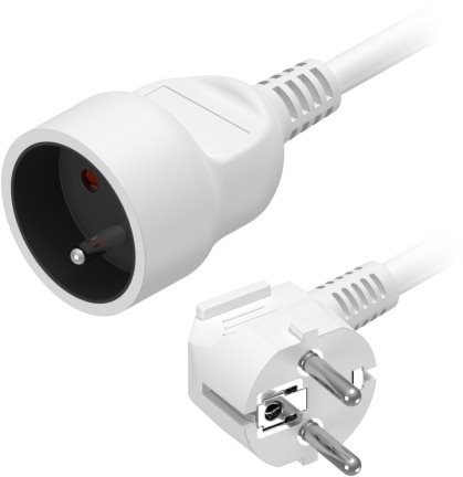 AlzaPower Hosszabbító kábel, 230 V, 1 aljzat, 5 m, fehér...