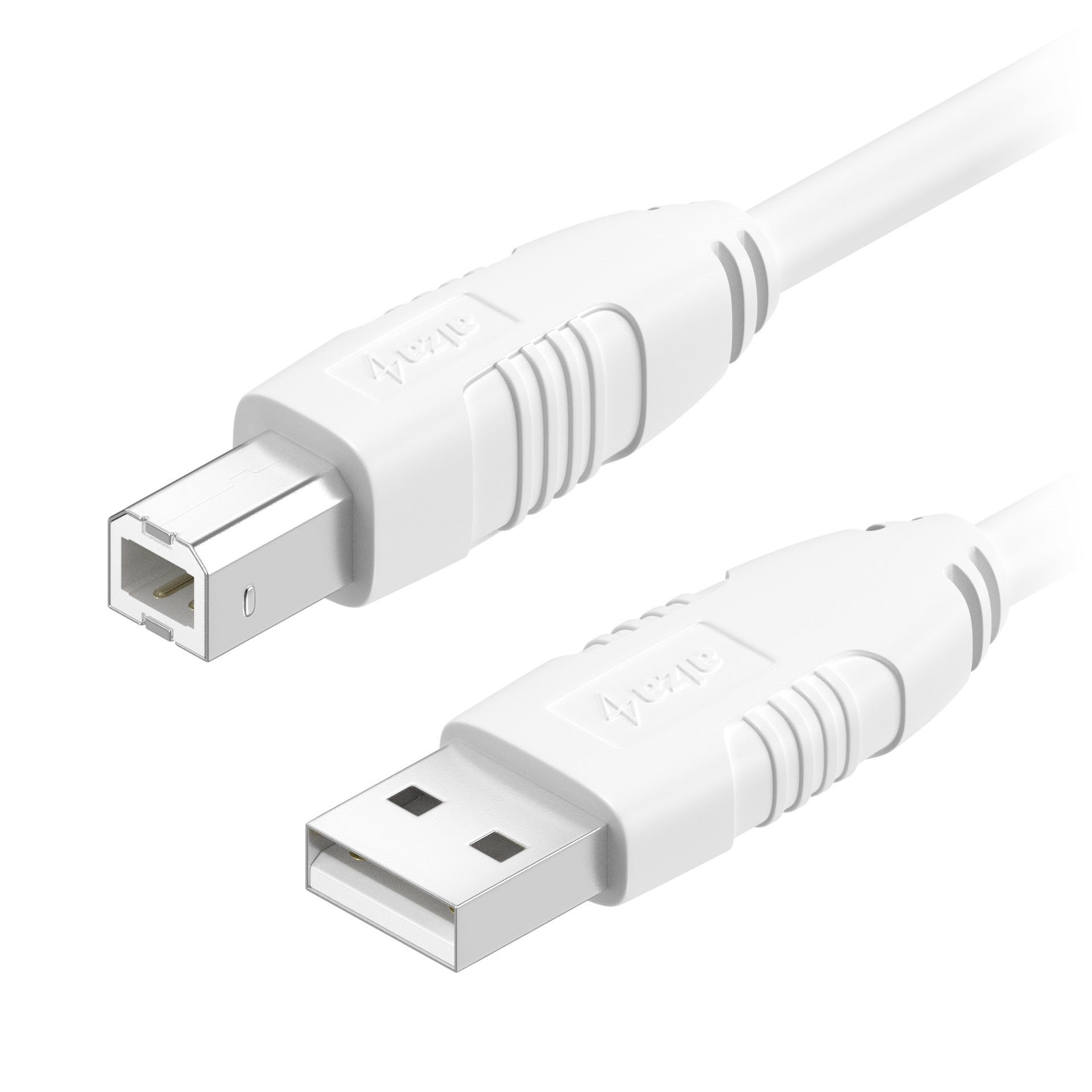AlzaPower LinkCore USB AB, 3m, White Data Cable