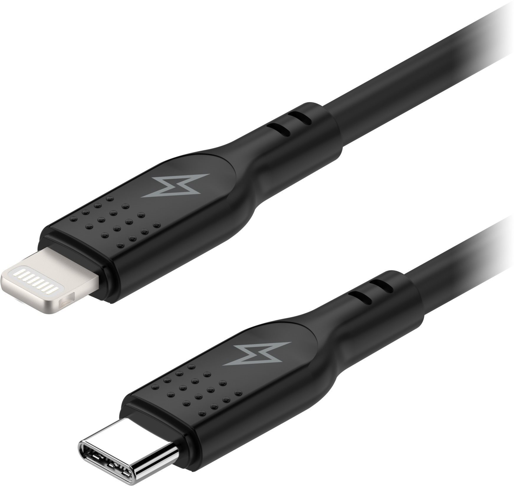 AlzaPower SilkCore USB-C to Lightning MFi, 2 m, fekete Adatkábel