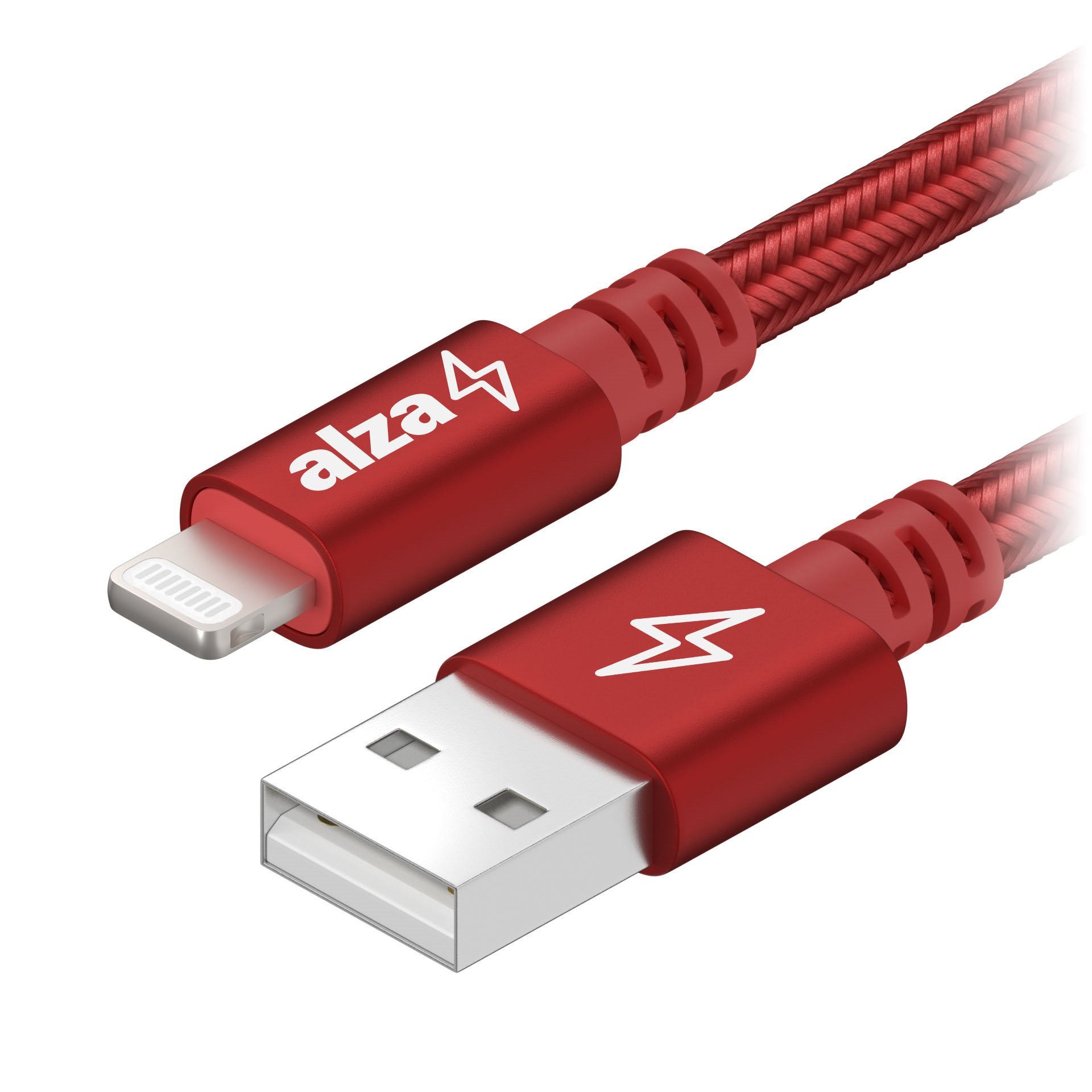 AlzaPower AluCore Lightning MFi 0.5m Red Data Cable