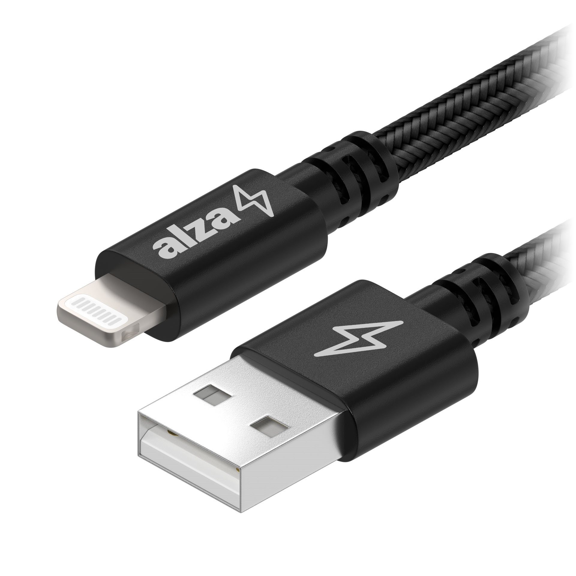 AlzaPower AluCore Lightning MFi 2m Black Data Cable