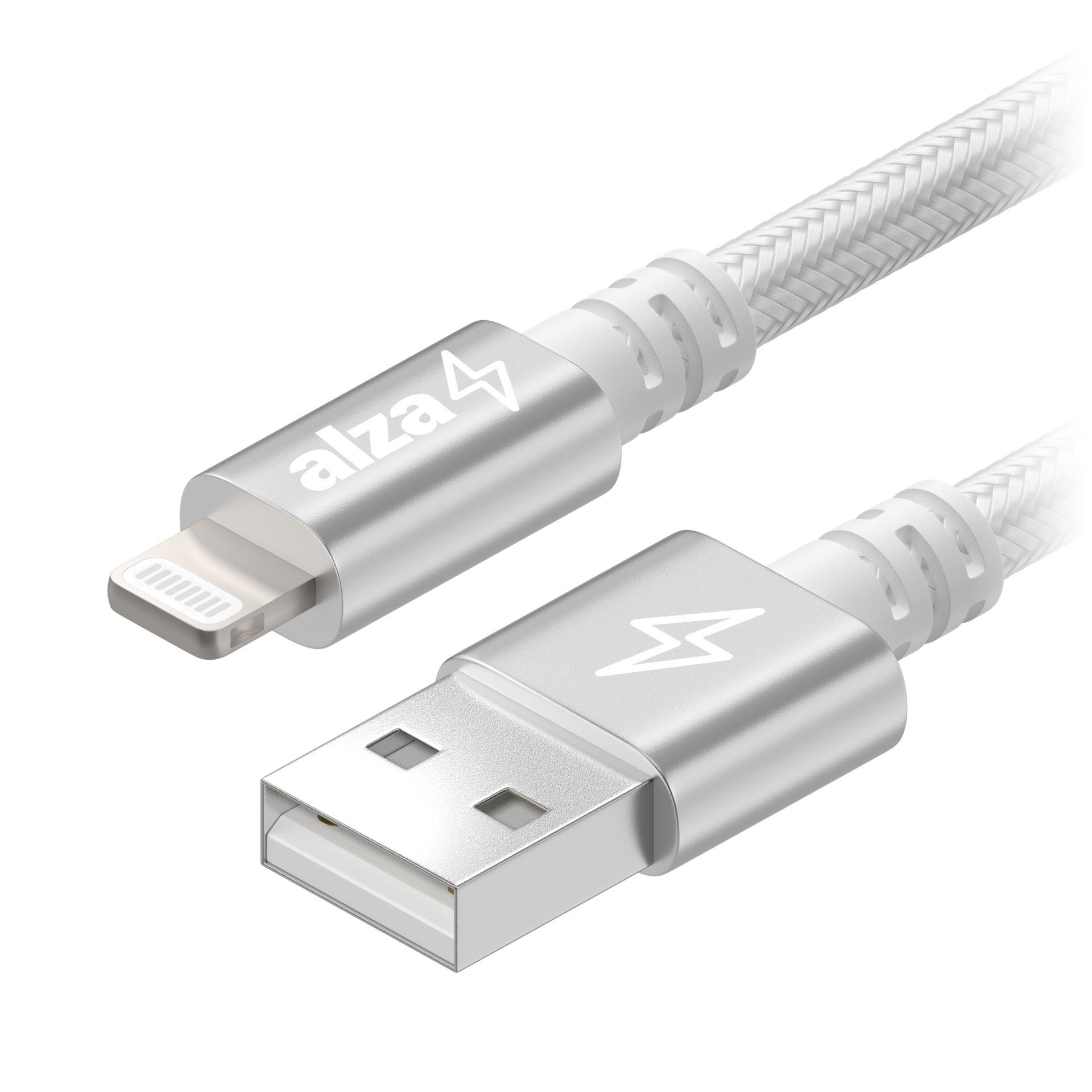 AlzaPower AluCore Lightning MFi 2m Silver Data Cable