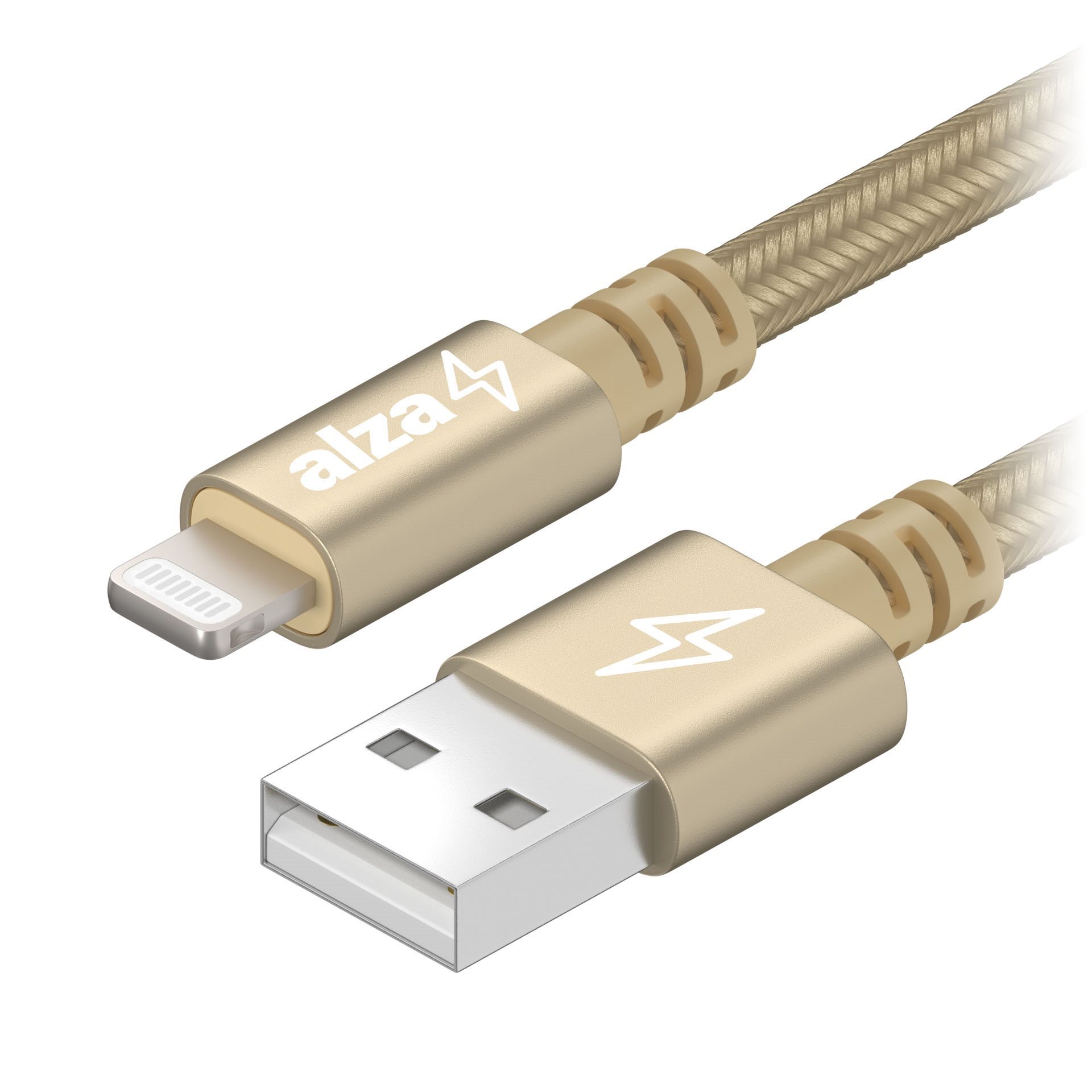AlzaPower AluCore Lightning MFi 2m Gold Data Cable