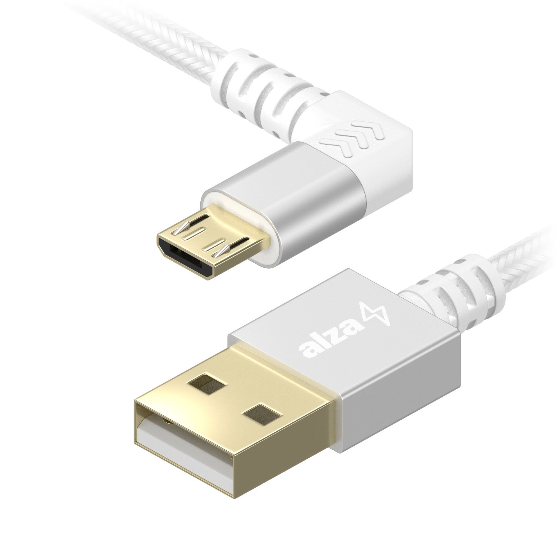 AlzaPower 90Core Micro USB 1m Silver Data Cable