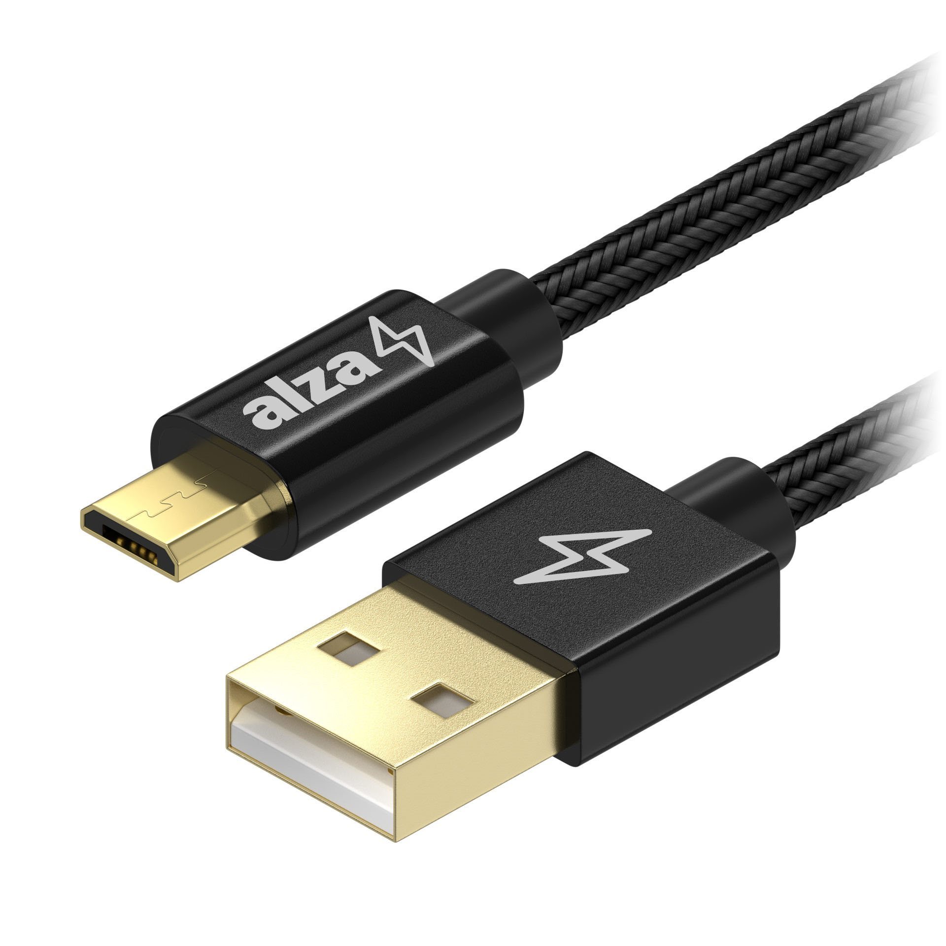AlzaPower AluCore Micro USB 0.5m Black Data Cable