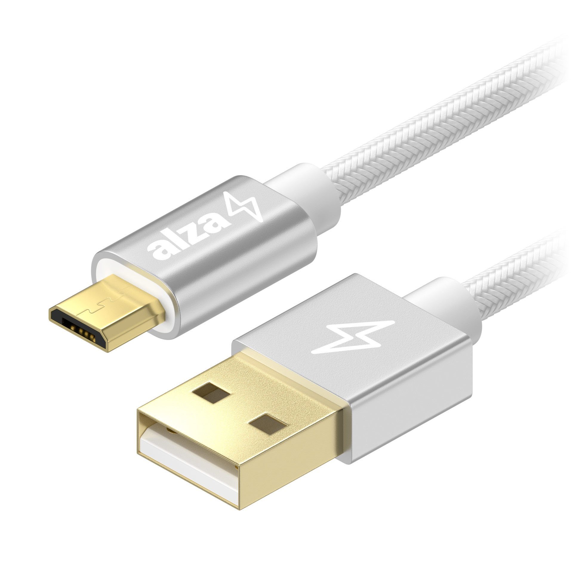 AlzaPower AluCore USB-A to Micro USB 1m Silver Datenkabel
