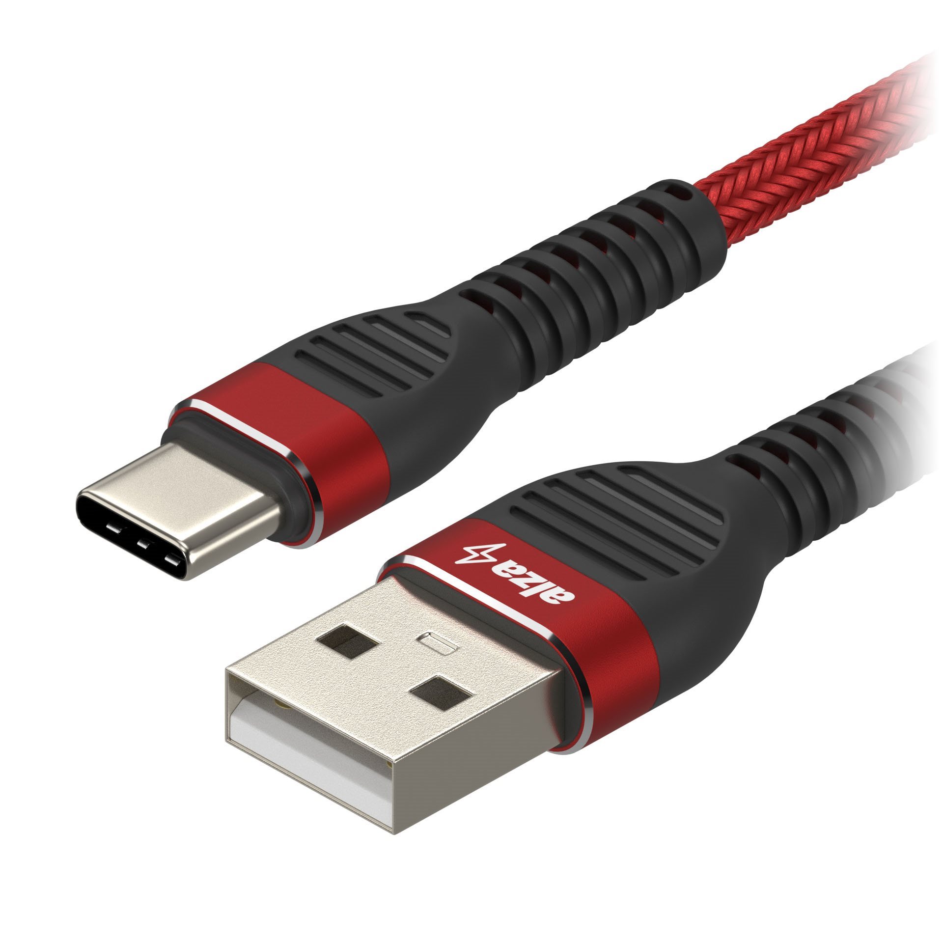 AlzaPower CompactCore USB-A to USB-C 1m červený Dátový kábel