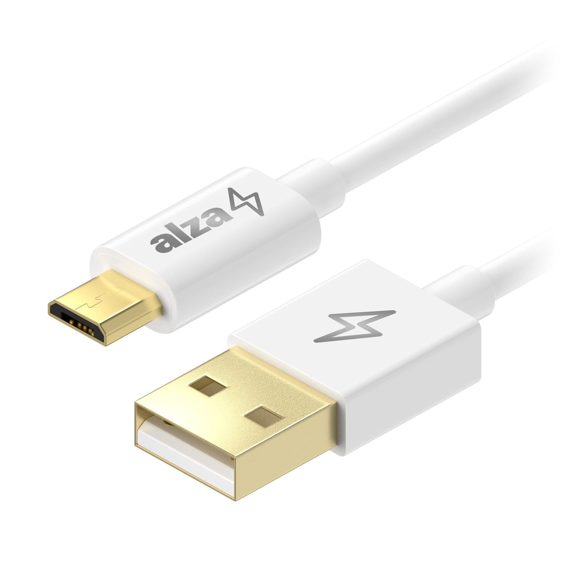 AlzaPower Core Micro USB 2m White Data Cable