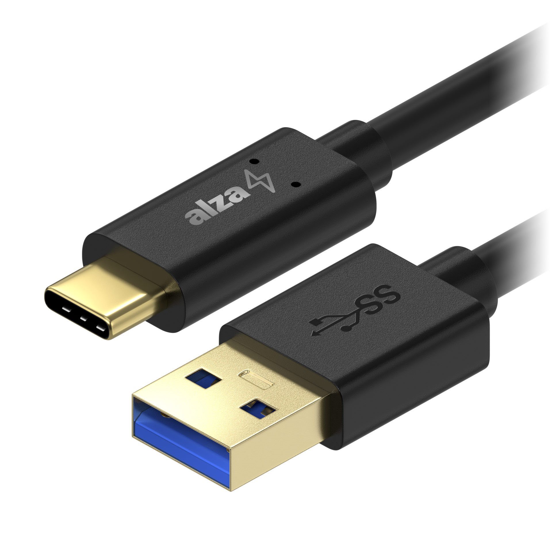 AlzaPower Core USB-A to USB-C 3.2 Gen 1 60W 5Gbp 0.5m schwarz...