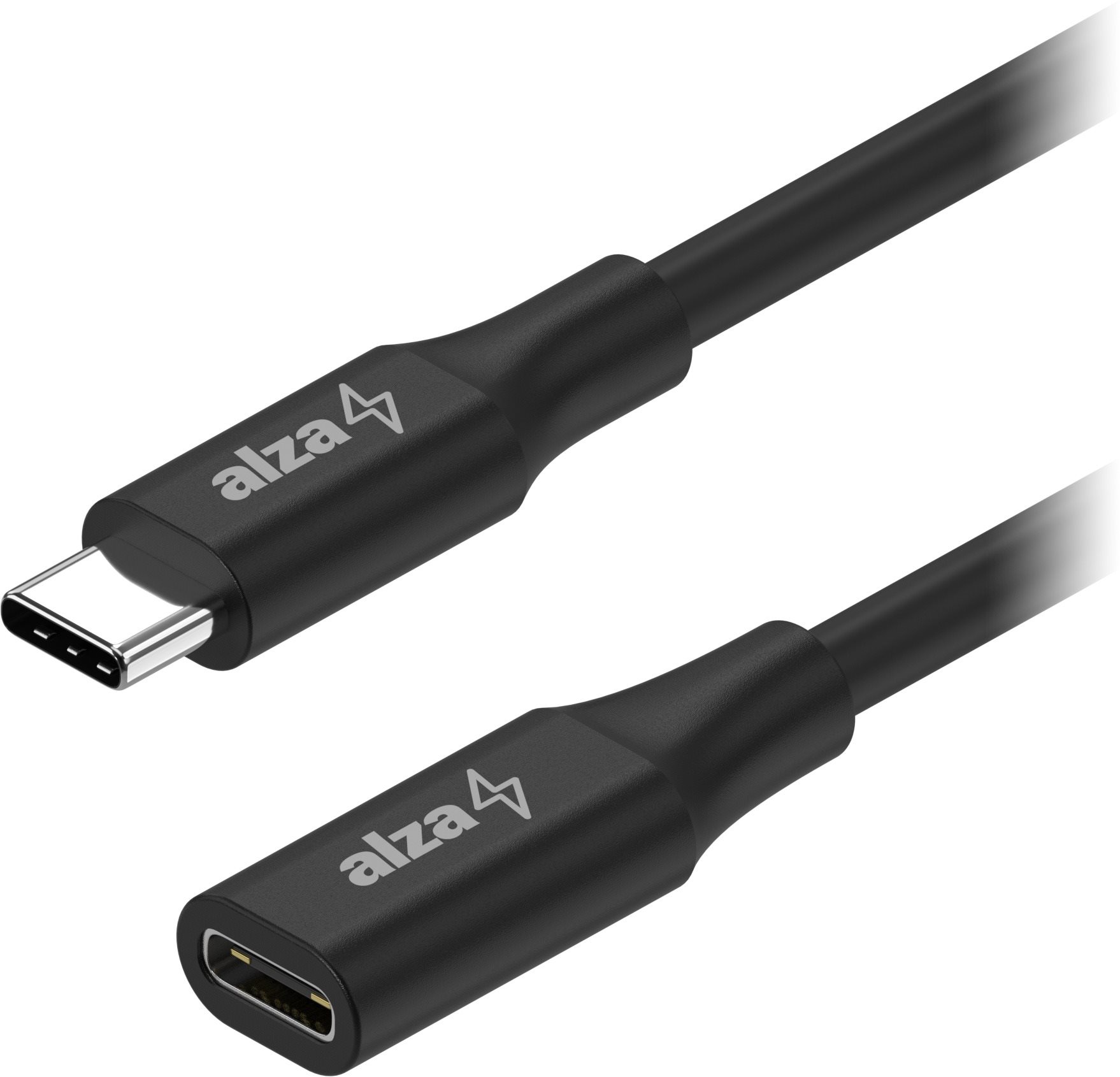 AlzaPower Core USB-C (M) to USB-C (F) 3.2 Gen 1, 1.5m, fekete...