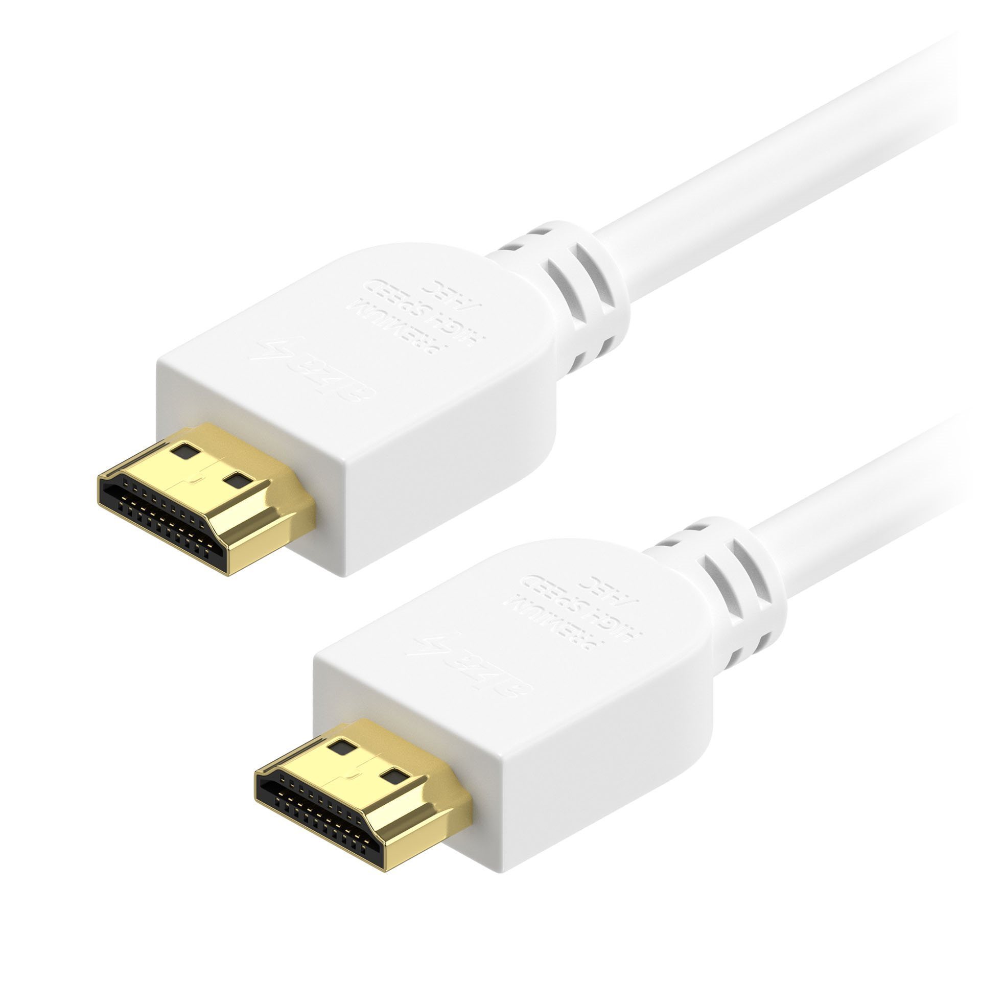 AlzaPower Premium HDMI 2.0 High Speed 4K, 1m, White Video Cable