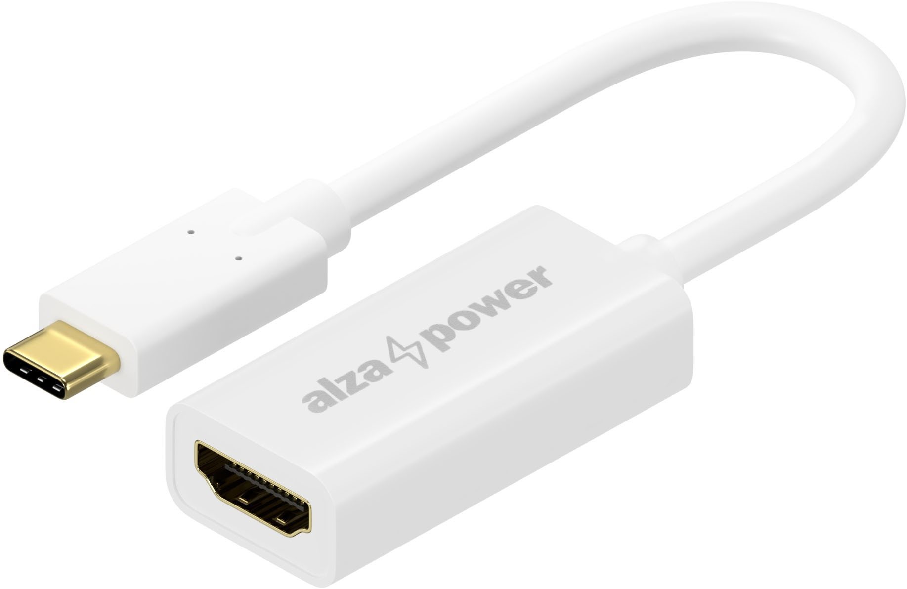 AlzaPower USB-C (M) na HDMI 2.0 4 K 60 Hz (F) 0.18 m biela Redukcia