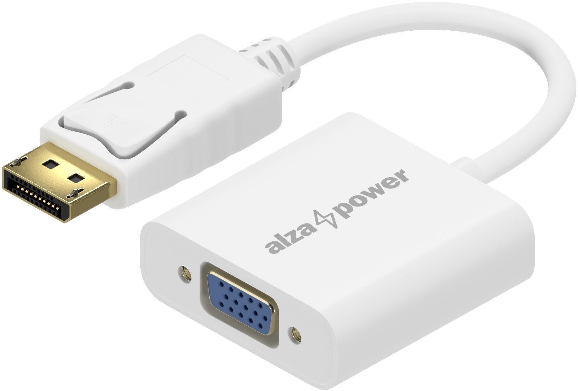 AlzaPower DisplayPort (M) to VGA (F) 0.1m White Adapter