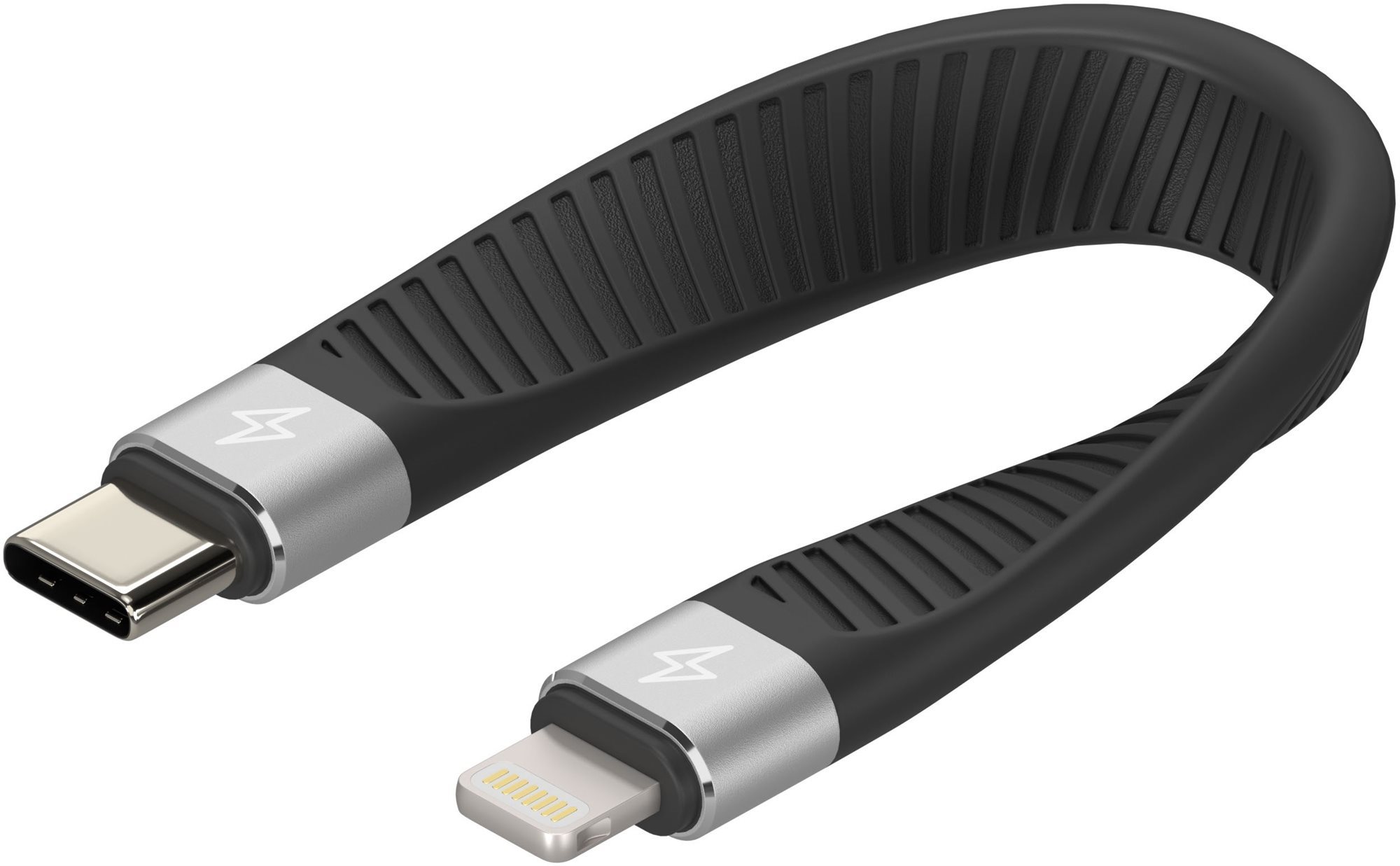 AlzaPower FlexCore USB-C to Lightning MFi čierny Dátový kábel