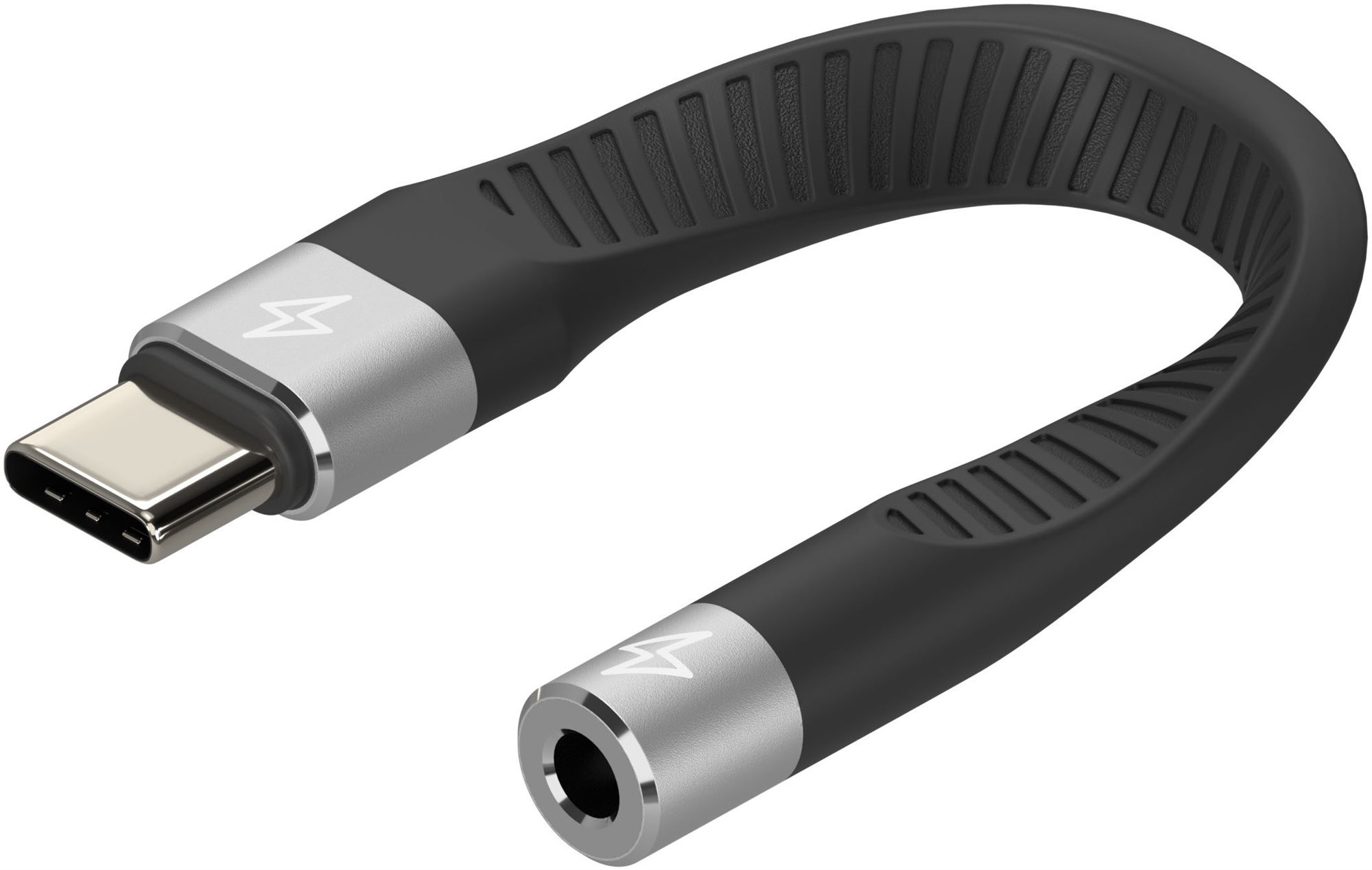 AlzaPower FlexCore USB-C (M) to 3,5mm Jack (F) - schwarz Adapter