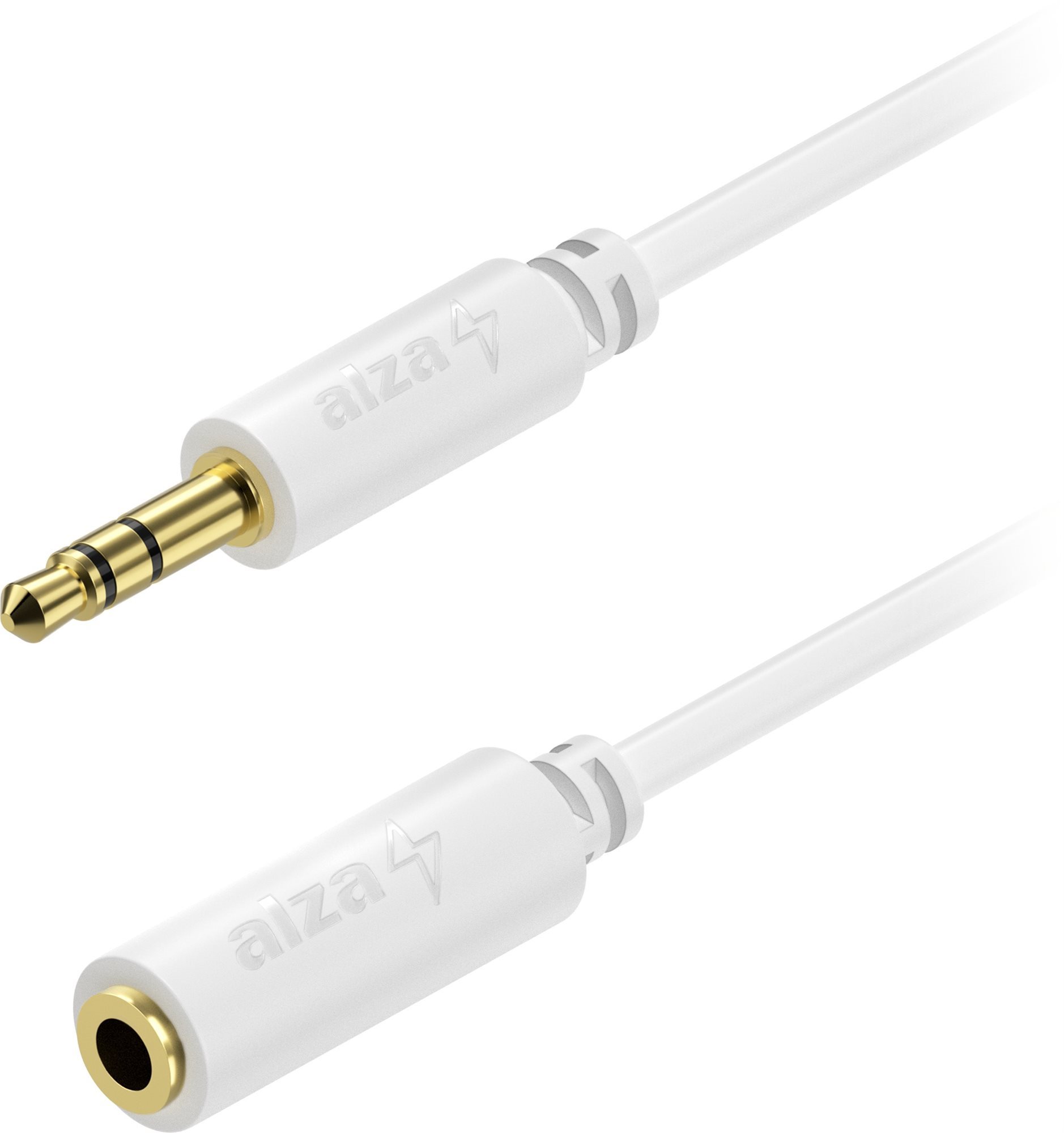 AlzaPower Core Audio 3.5mm Jack (M) to 3.5mm Jack (F), 1m - fehér...