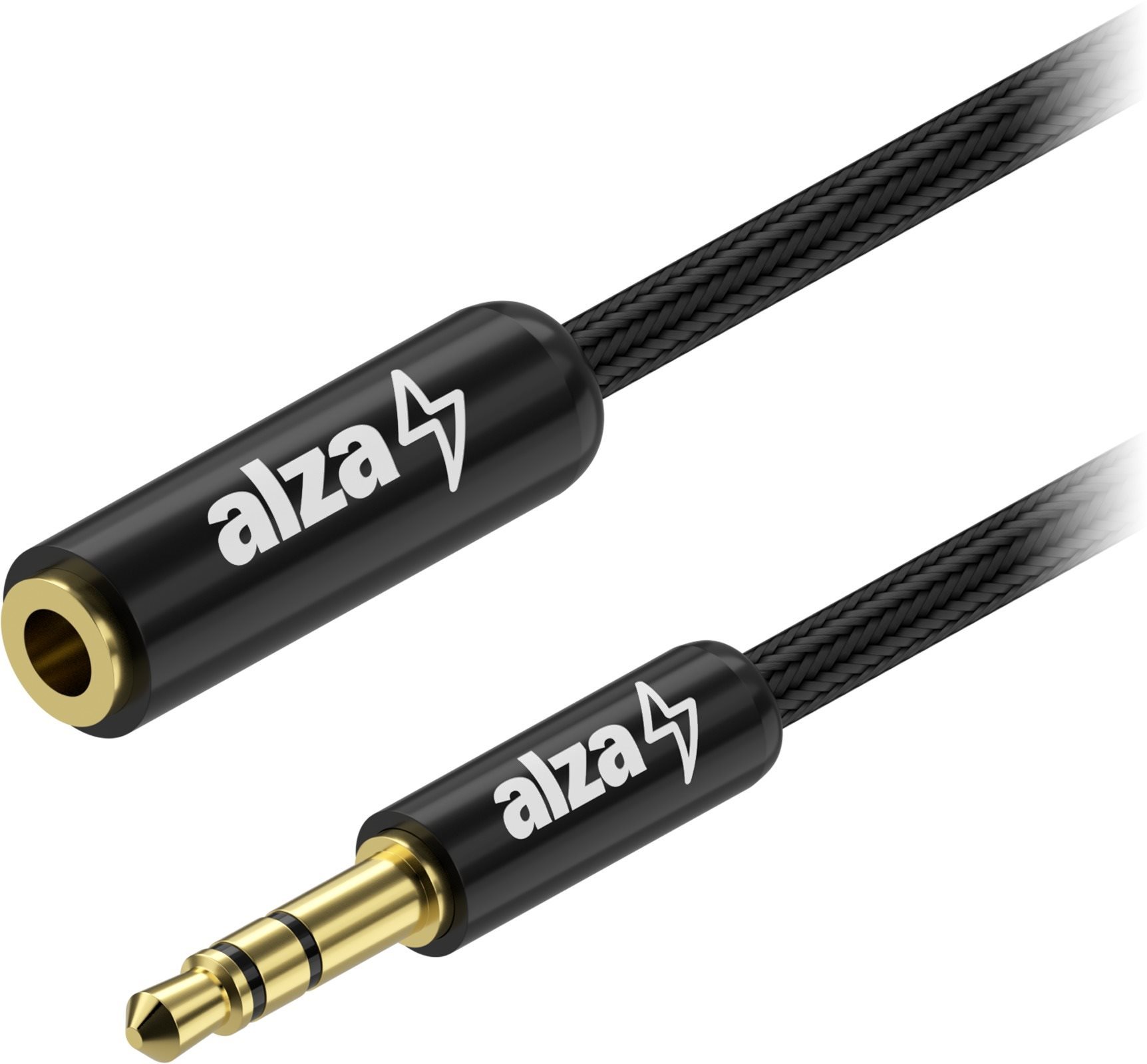 AlzaPower AluCore Audio 3.5mm Jack (M) to 3.5mm Jack (F), 2m -...