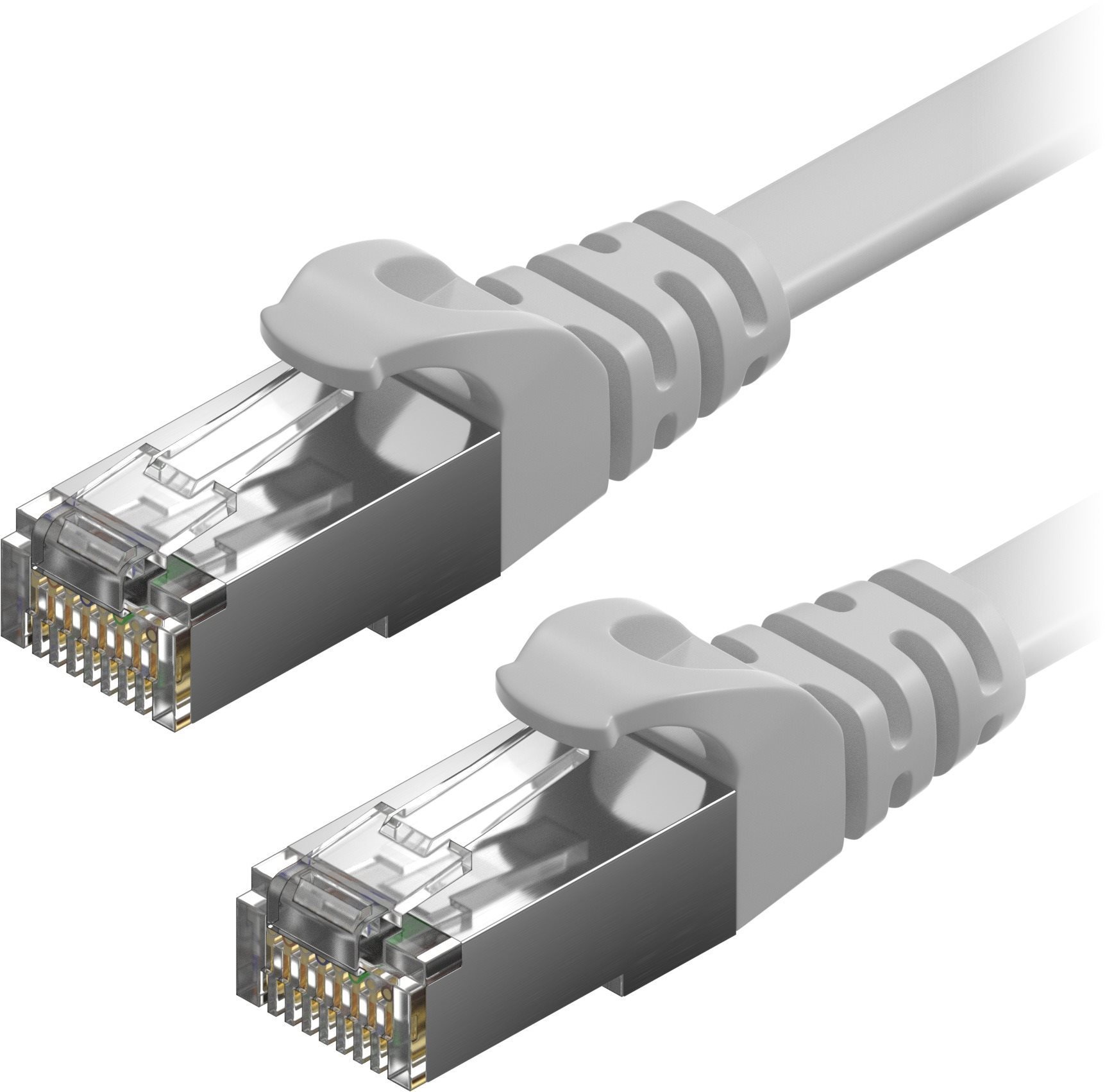 AlzaPower Patch CAT6 FTP Flat 0,5 m sivý Sieťový kábel
