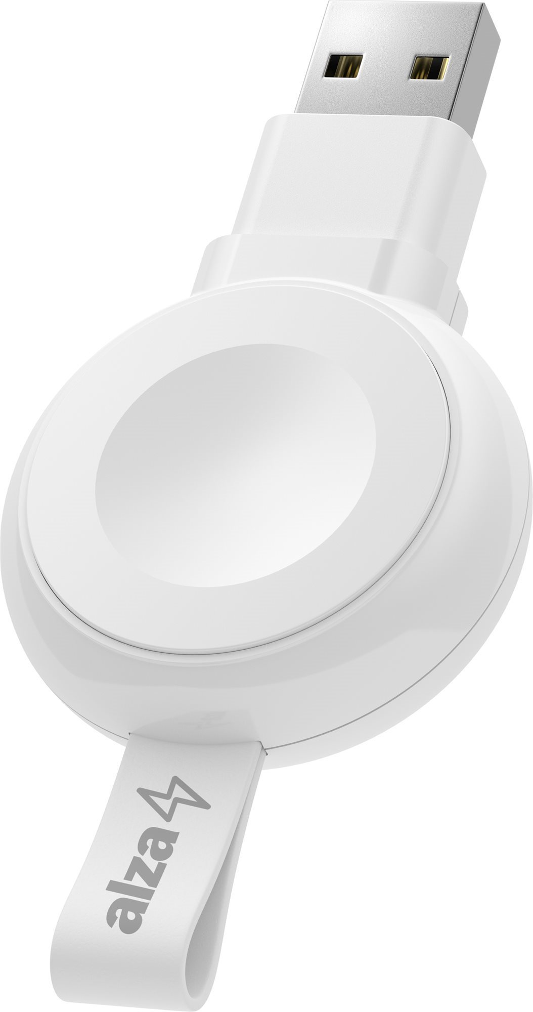 AlzaPower Wireless Watch Charger 120 USB-A, White Wireless Charger