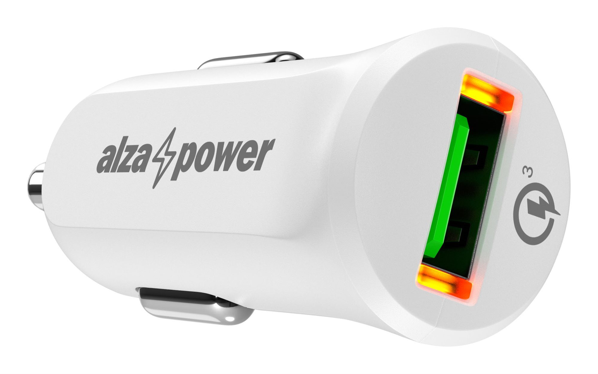 AlzaPower Car Charger X310 Quick Charge 3.0, White Car Charger