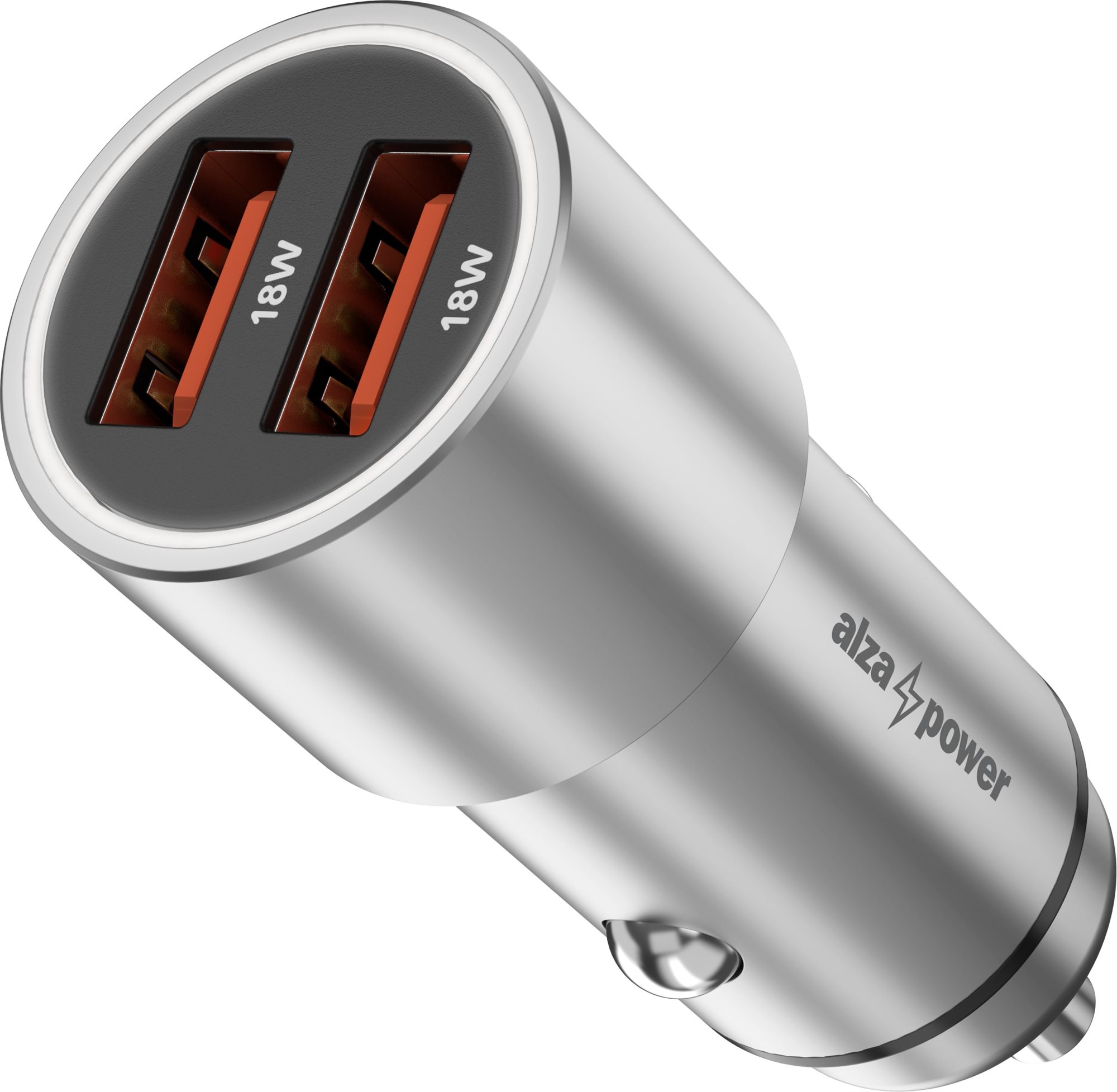 AlzaPower Car Charger, X520 Fast Charge, Silver Car Charger