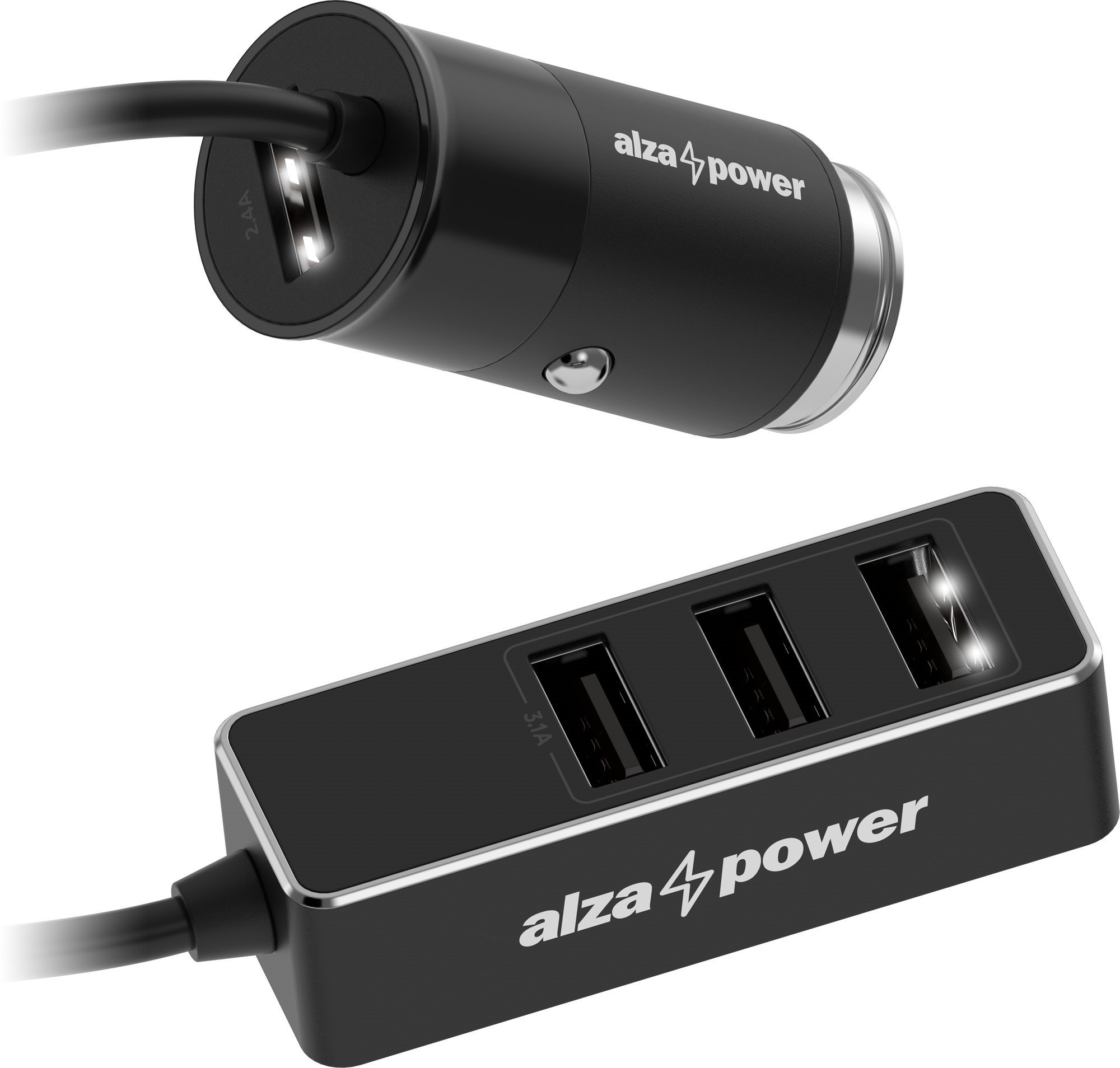 AlzaPower Car Charger X540 Multi Charge, Black Car Charger