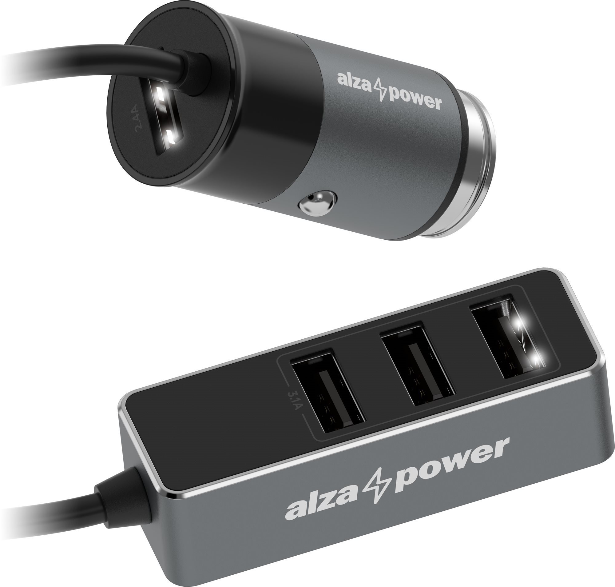 AlzaPower Car Charger X540 Multi Charge, Grey Car Charger
