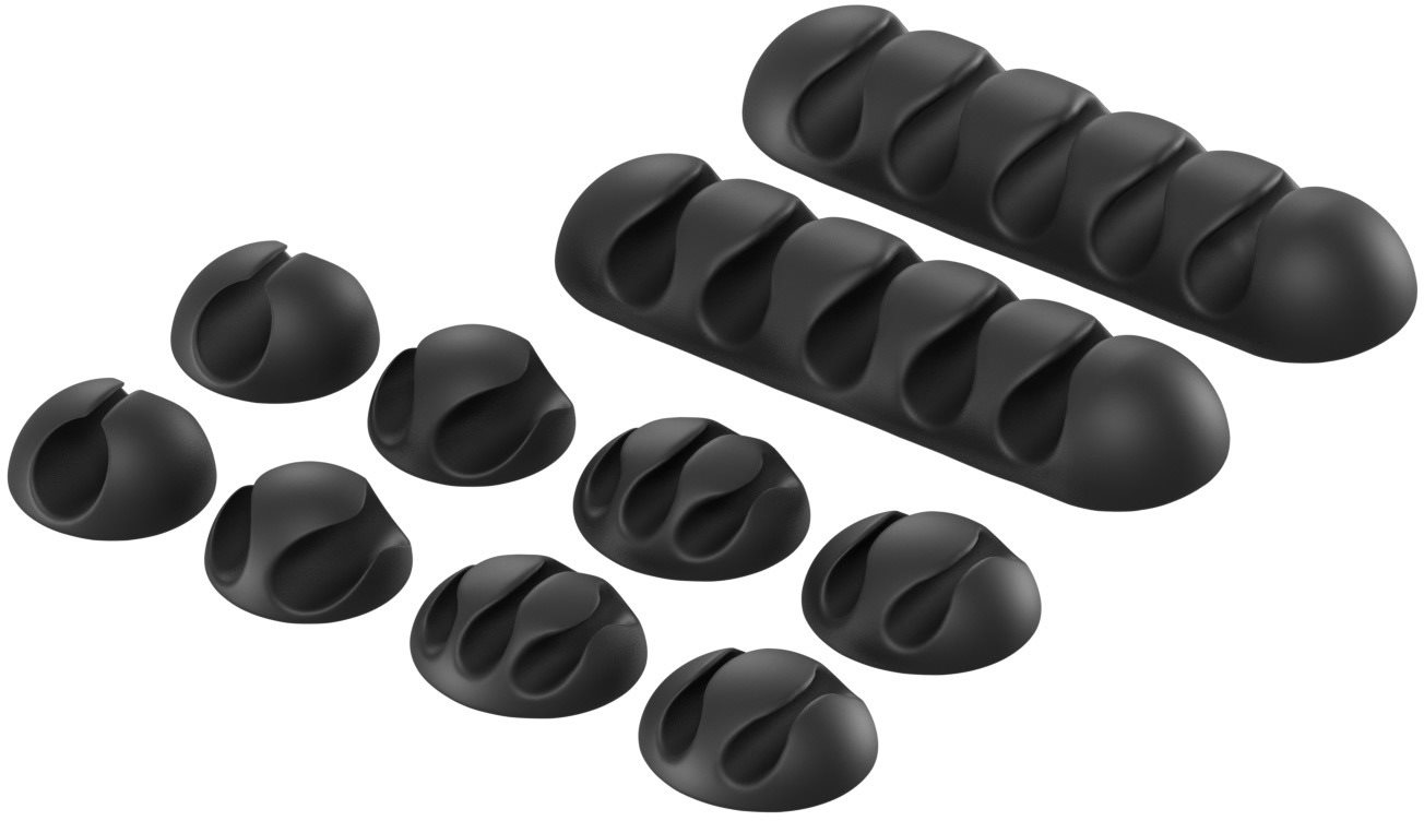 AlzaPower Cable Clips Mix 10 Stück schwarz Kabel-Organizer