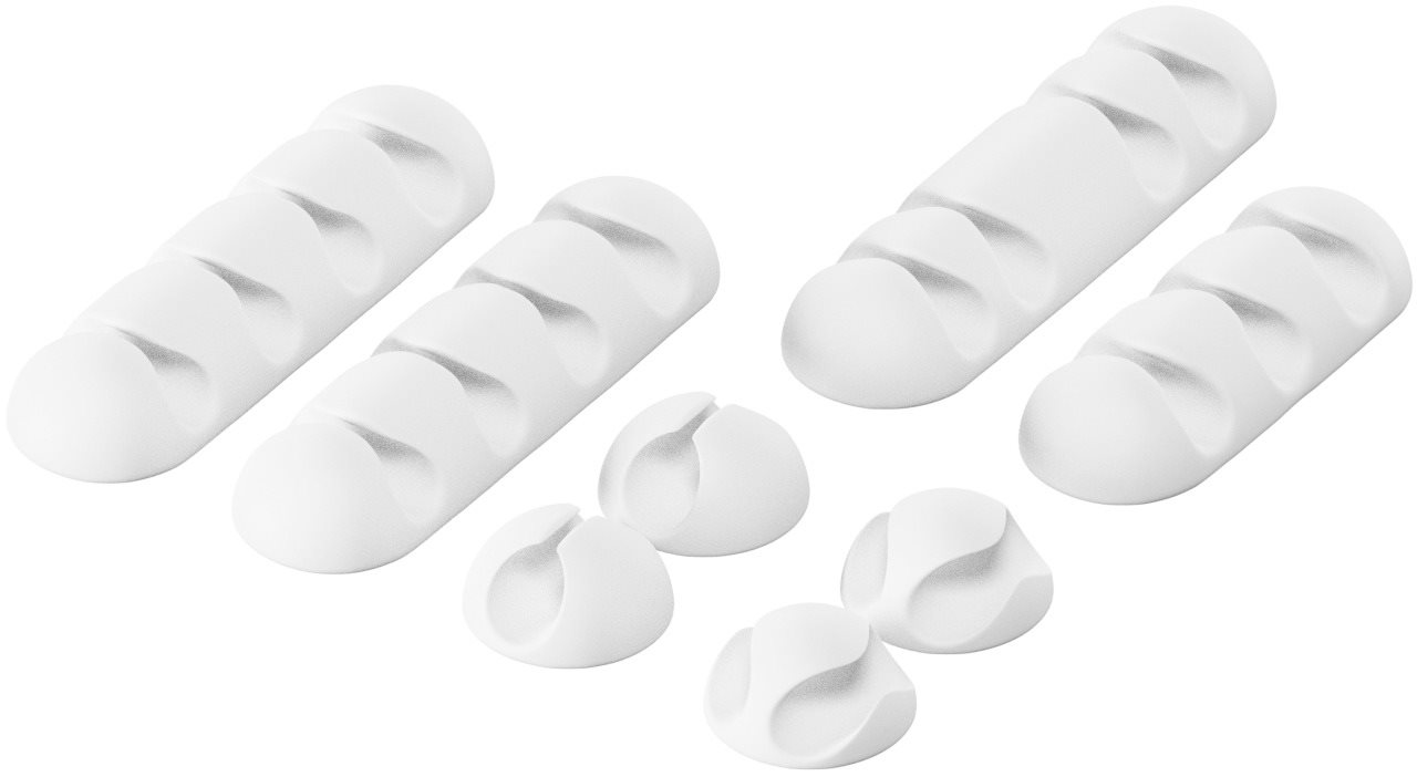 AlzaPower Cable Clips Mix 8 Stück weiss Kabel-Organizer