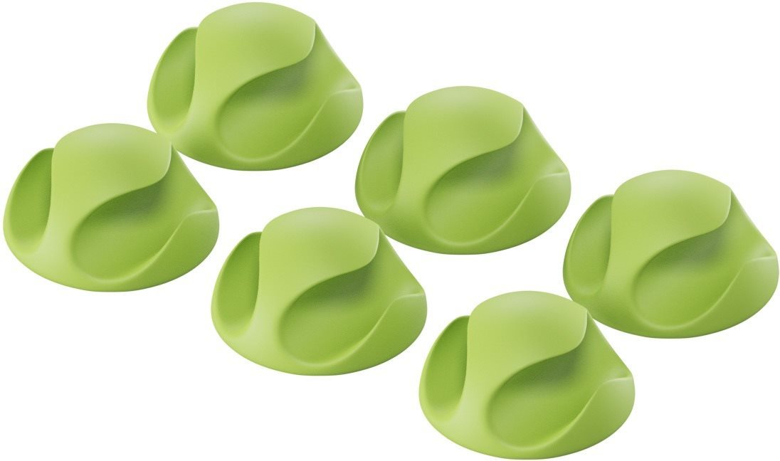AlzaPower Cable Clips 6 pcs vert Cache câbles