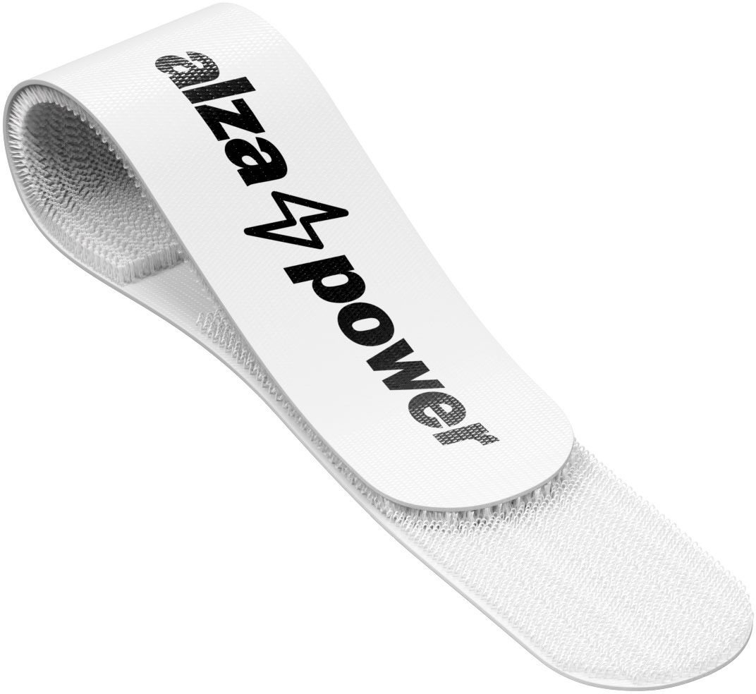 AlzaPower Wall VelcroStrap+, 10pcs, White Cable Organiser