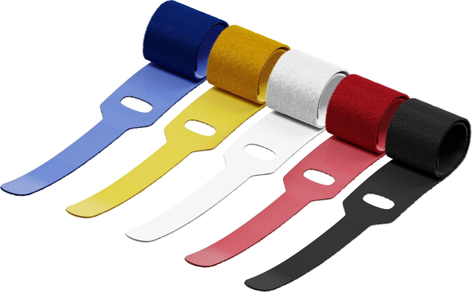 AlzaPower VelcroStrap+, 10pcs, Mixed Colours Cable Organiser