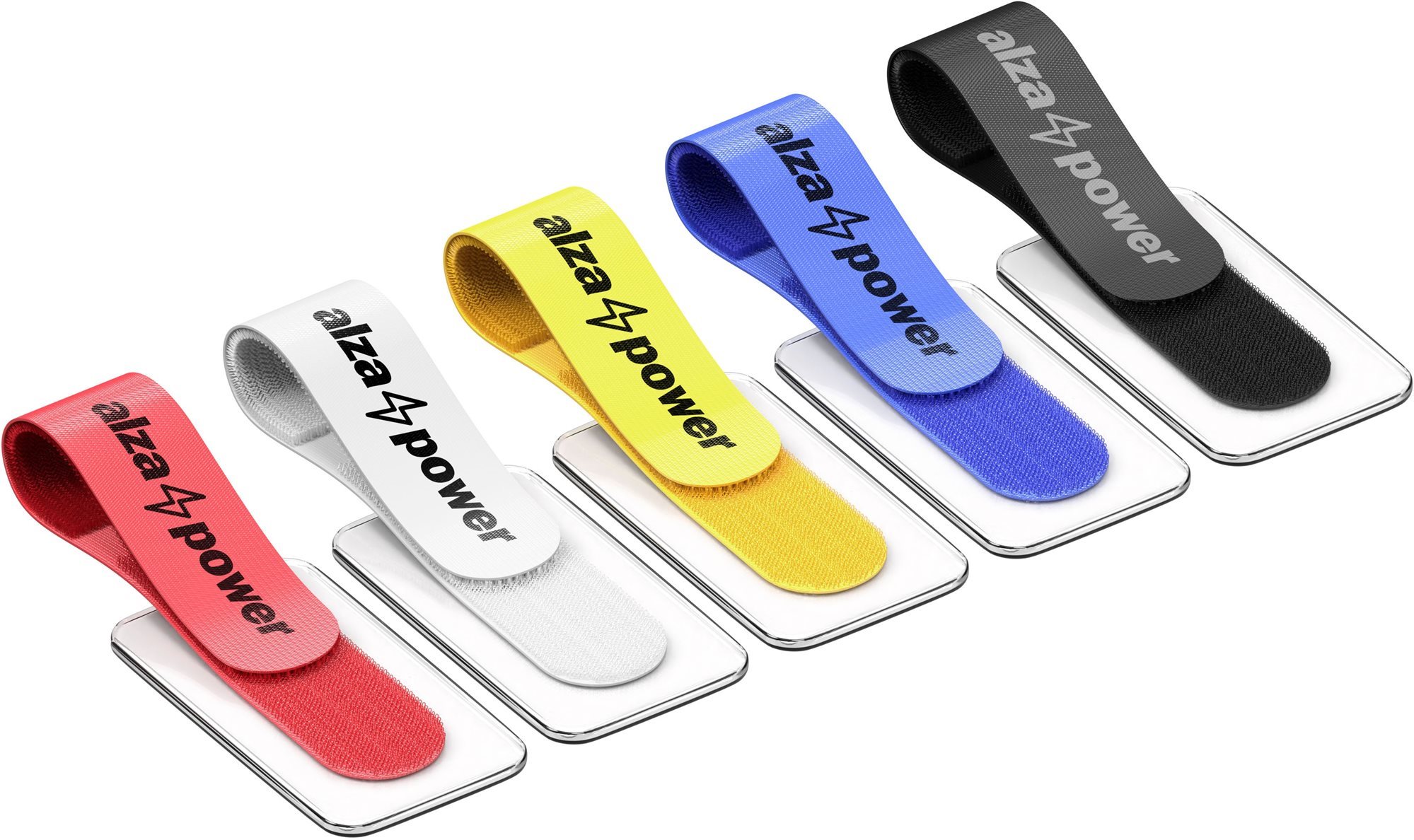 AlzaPower VelcroStrap+ with Tag, 10pcs, Mixed Colours Cable Organiser
