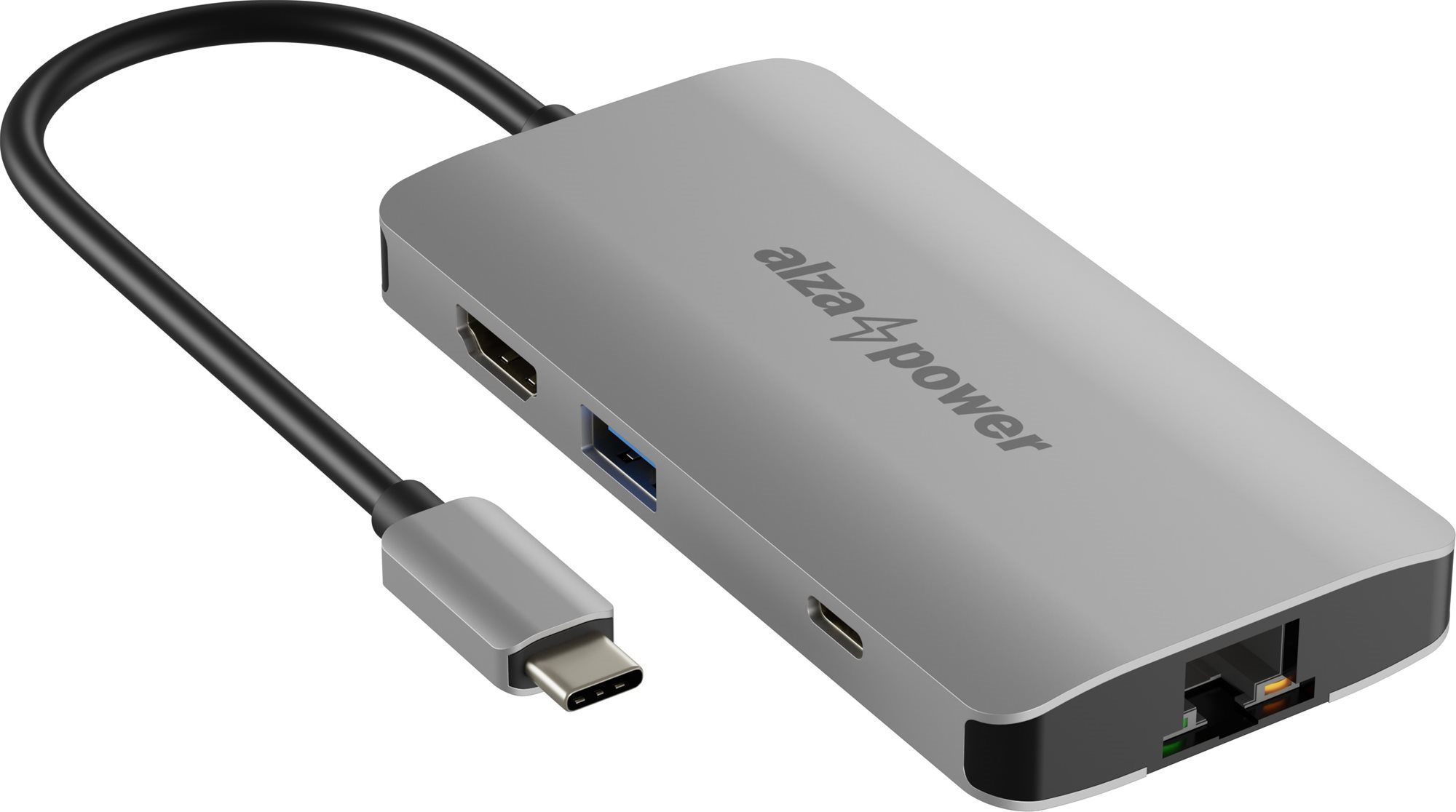 AlzaPower Metal USB-C Dock Station 8in1 Space Gray Dockingstation
