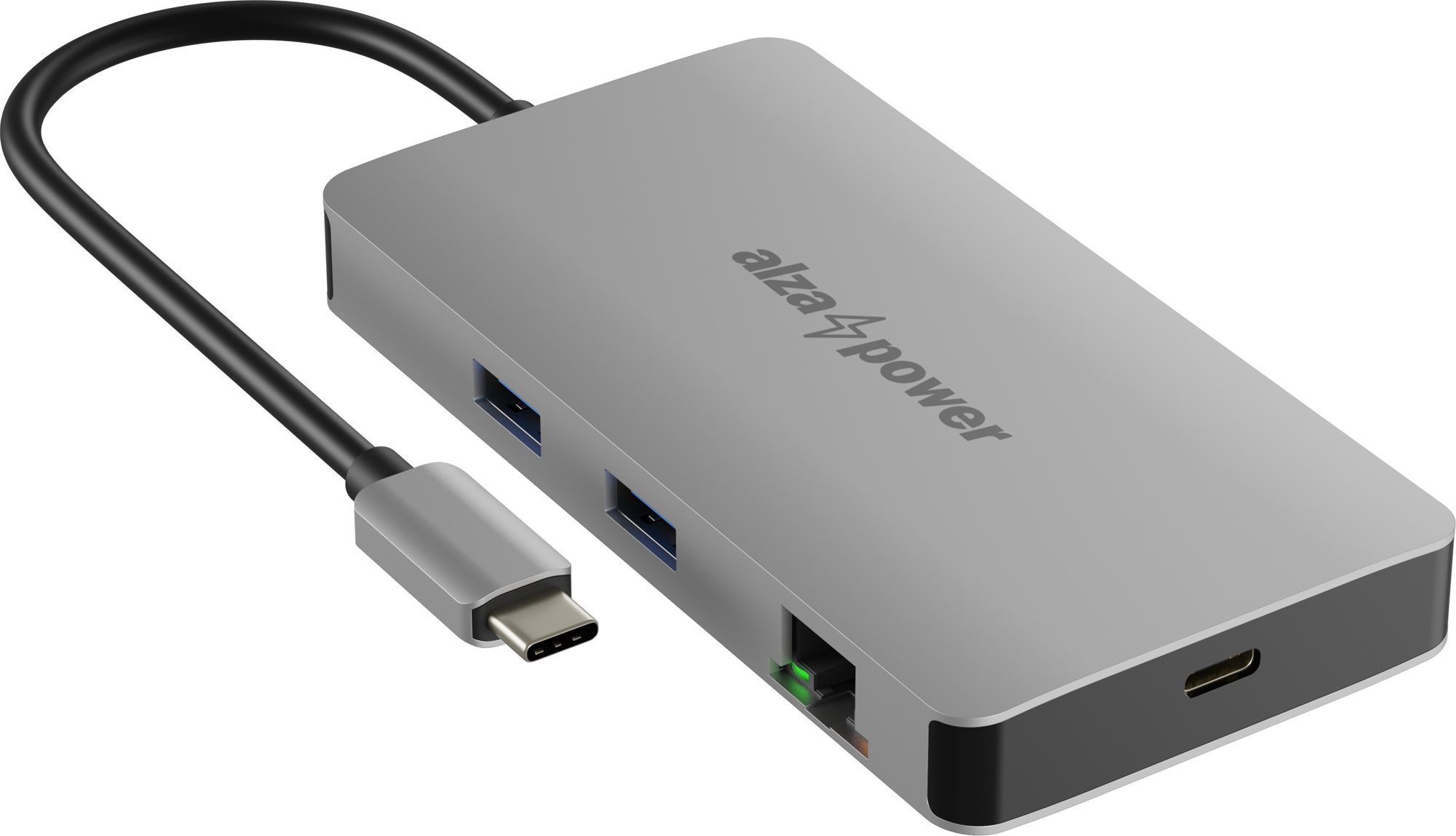 AlzaPower Metal USB-C Dock Station 8 v 1 Dual Screen C8L vesmírno...
