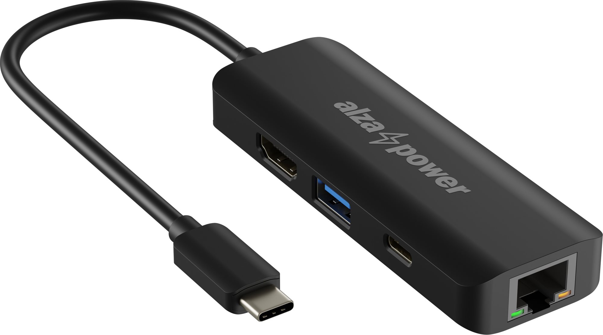 AlzaPower USB-C Dock Station 4 v 1 čierna Dokovacia stanica