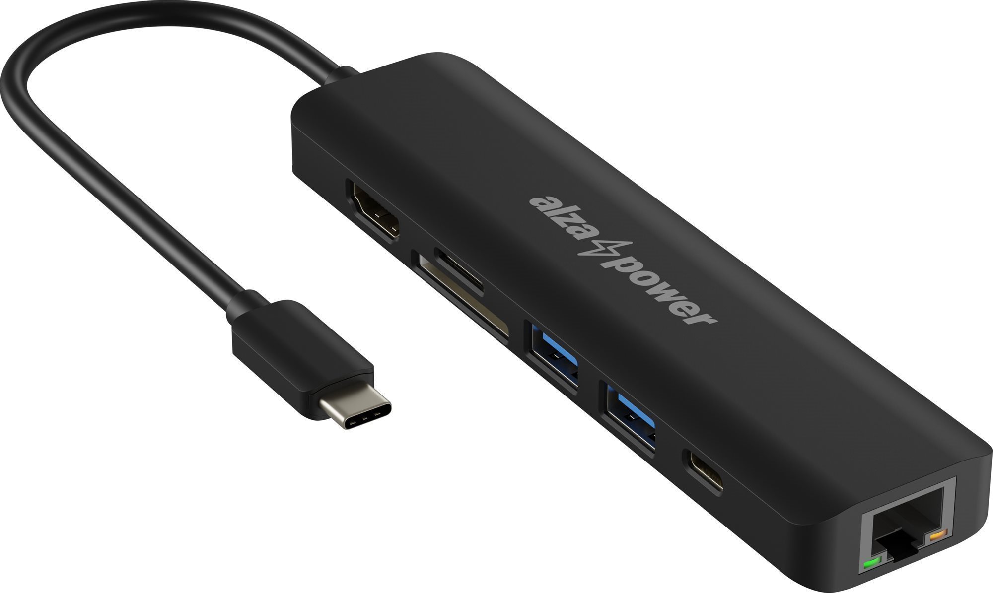 AlzaPower USB-C Dock Station 7in1 - schwarz Dockingstation
