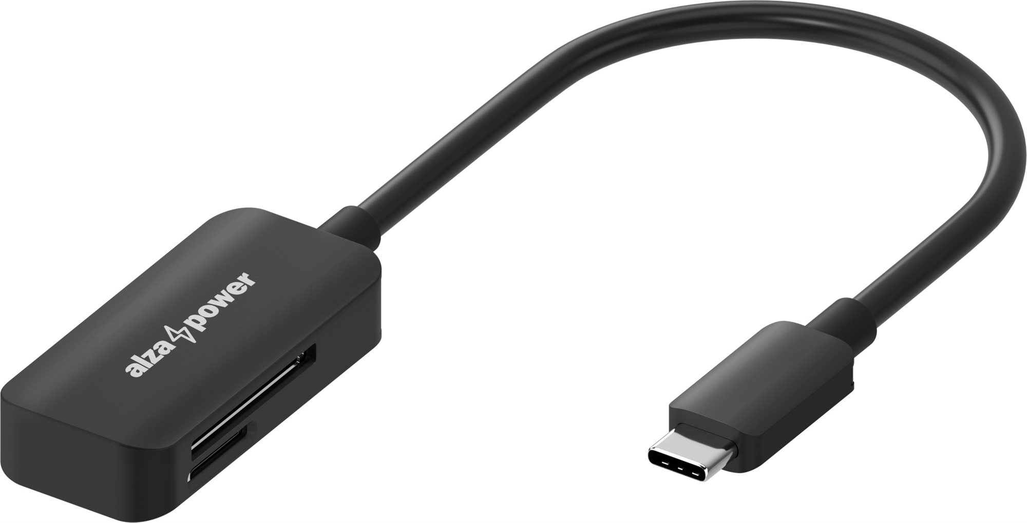 AlzaPower USB-C 3.0 Memory Card Reader, fekete Kártyaolvasó