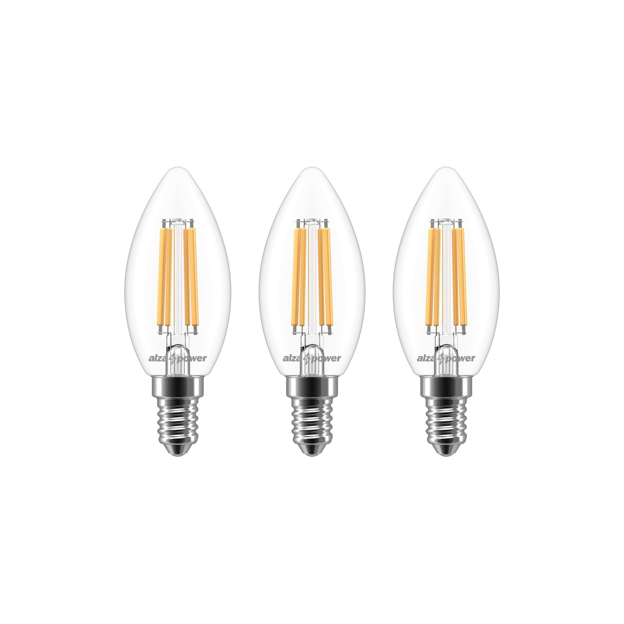 AlzaPower LED Classic Ambience Candle 4,3W (40W), 2700K, E14, set...
