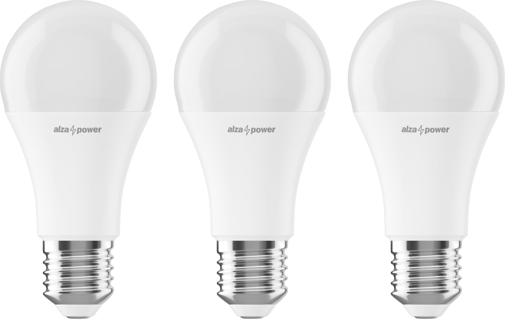 AlzaPower LED 12-80W, E27, 4000K, set, 3db LED izzó