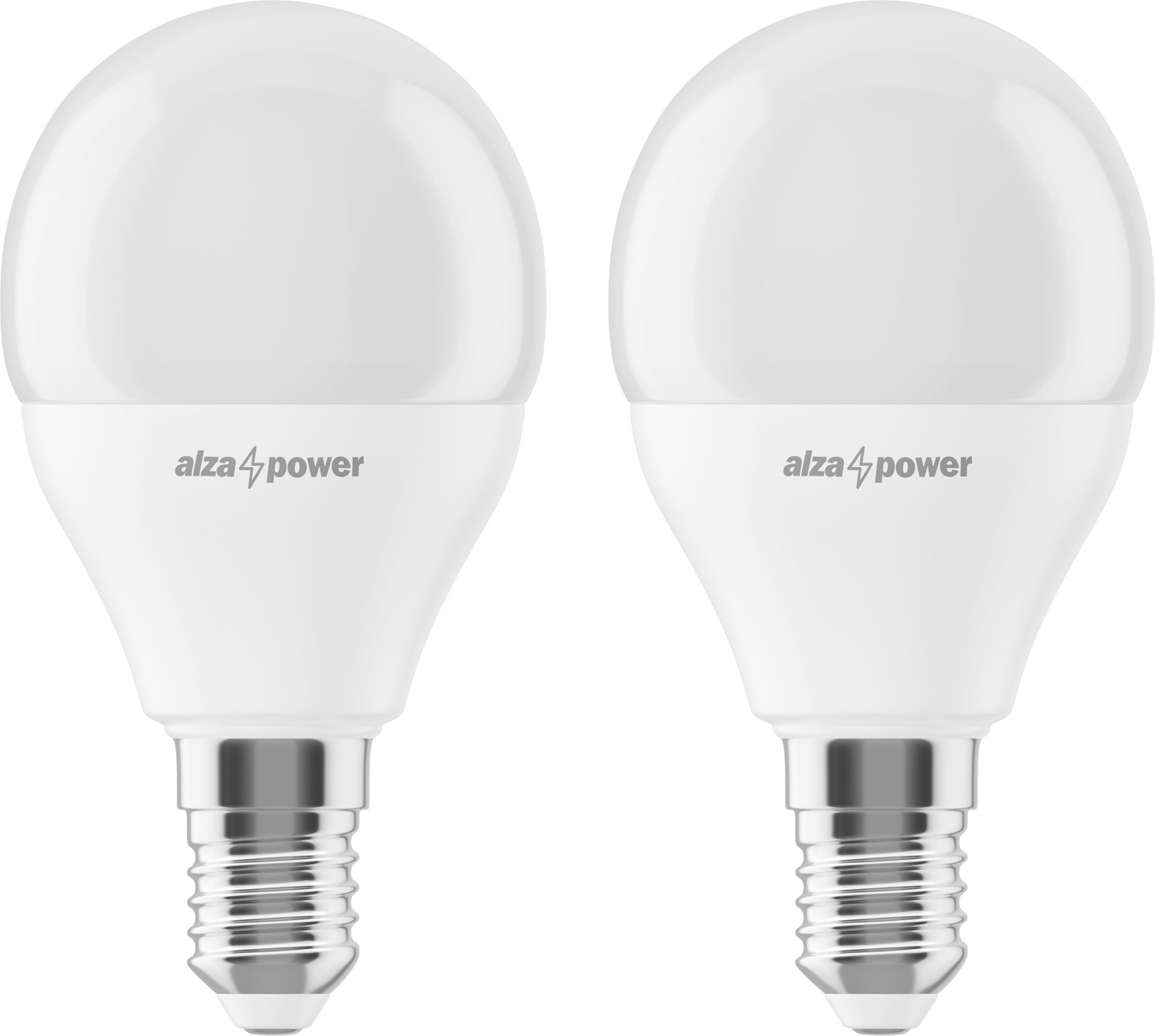 AlzaPower LED 8-55W, E14, P45, 2700K, set, 2db LED izzó