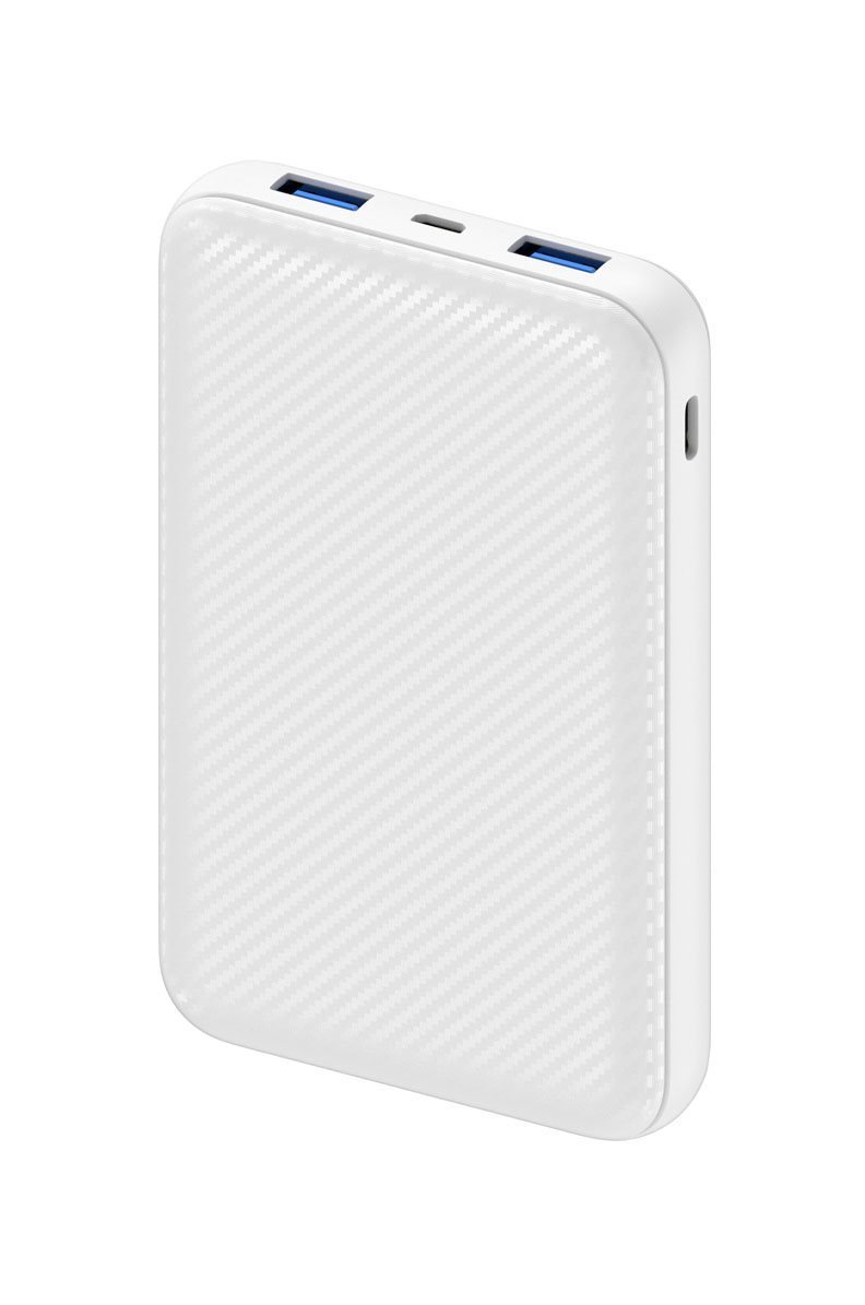AlzaPower Carbon 10.000mAh Fast Charge + PD3.0 White Power Bank